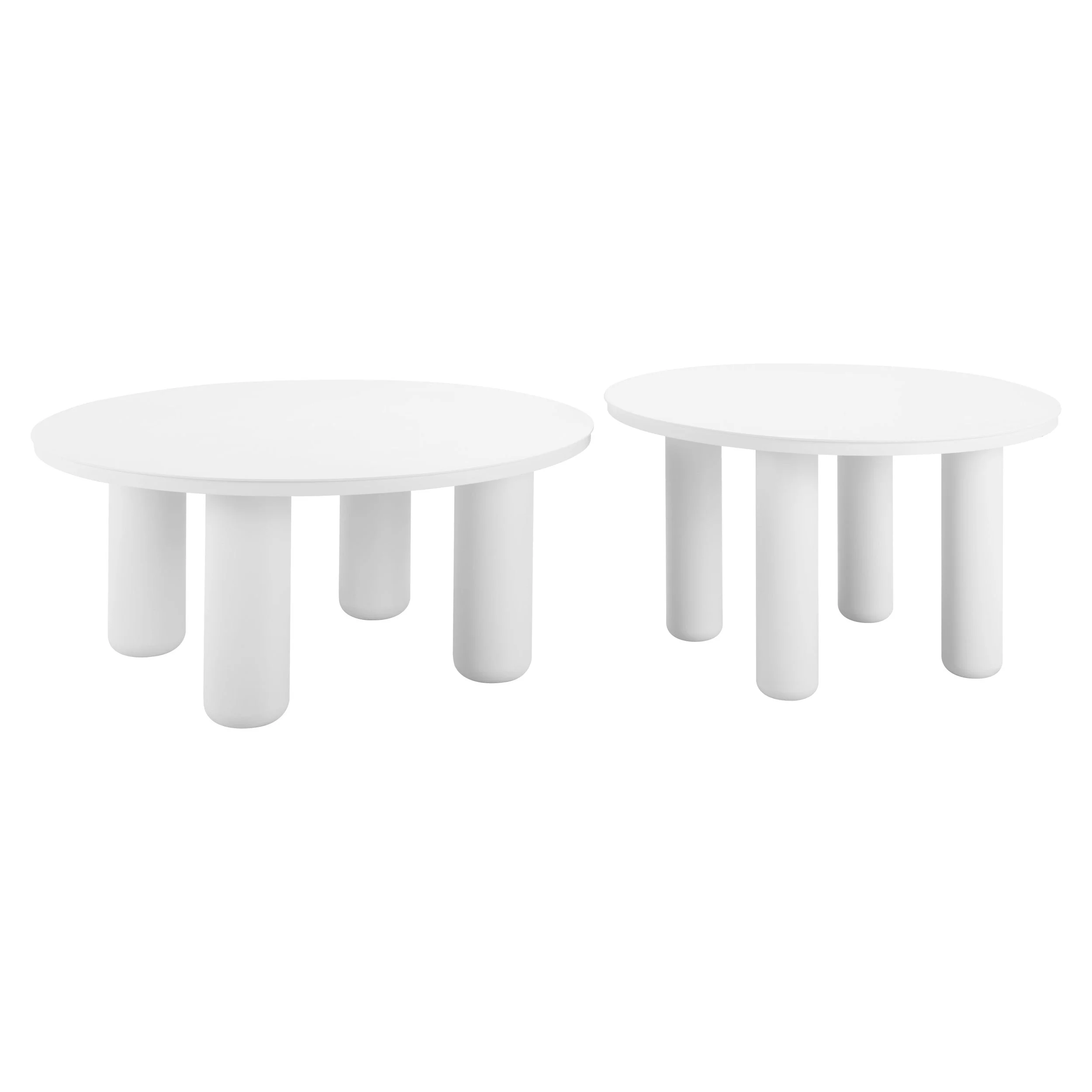 Ola Coffee Table Set, 2-Piece, White - Image 2