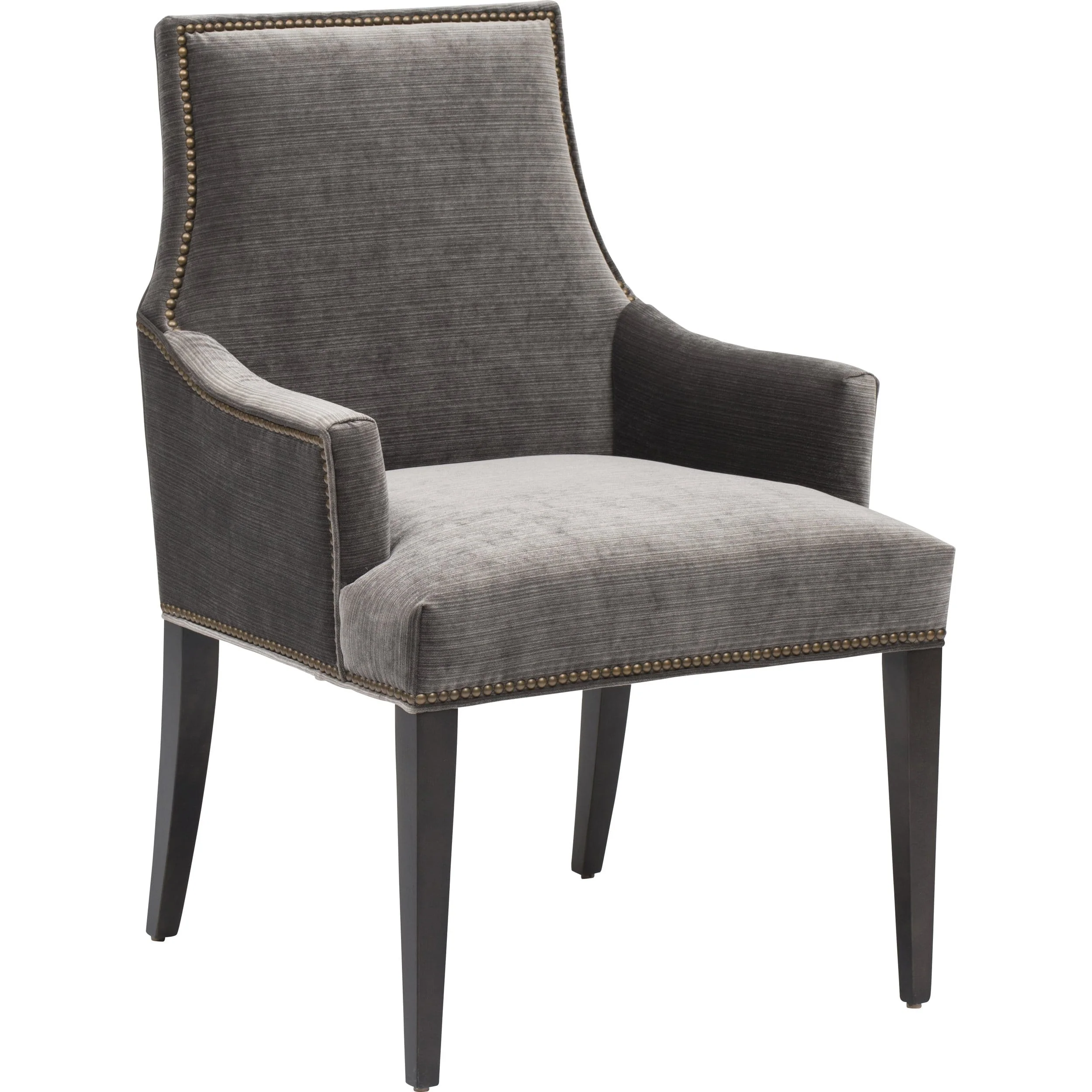 Oliver Arm Chair, Valhalla Pewter, Brass Nailheads - Image 6