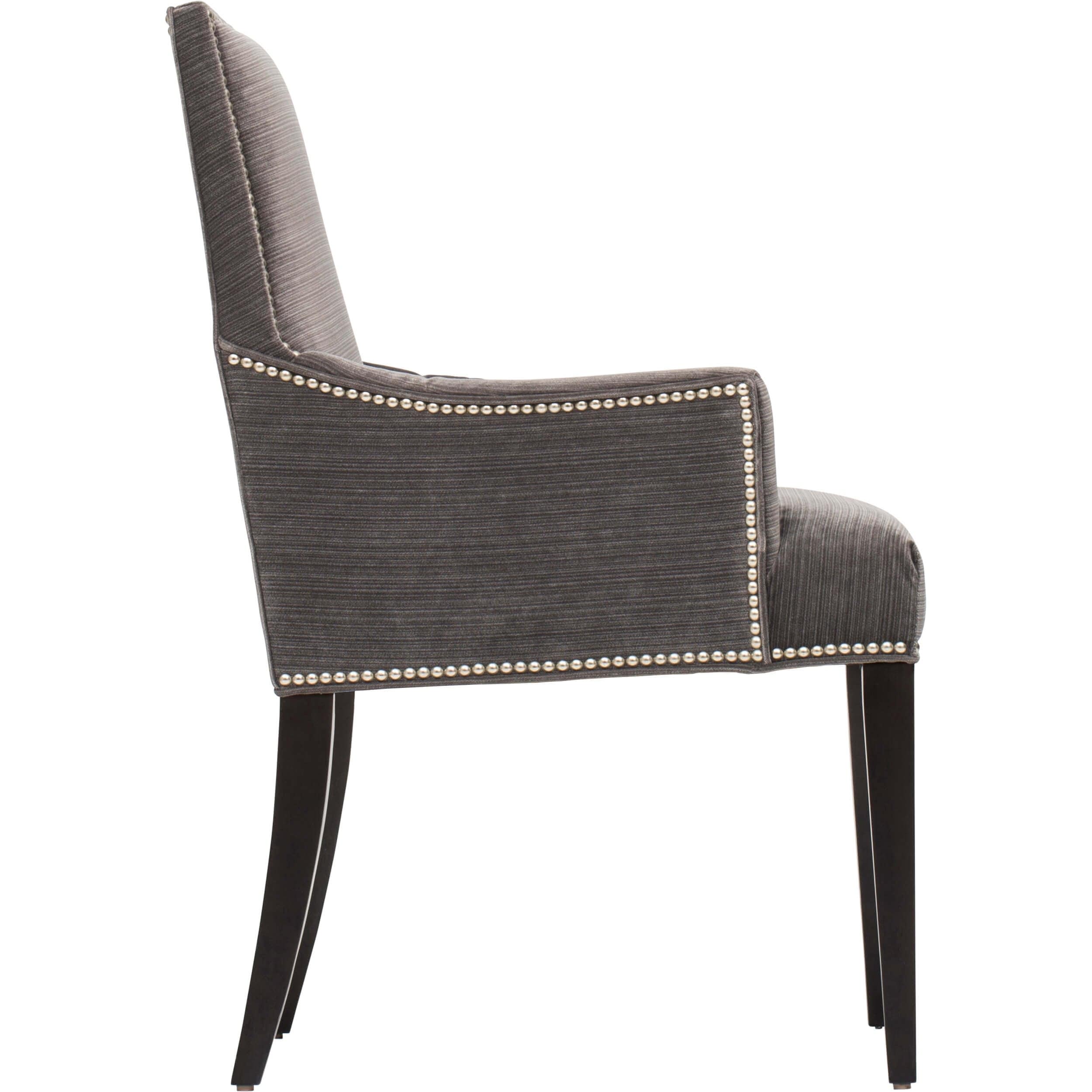 Oliver Arm Chair, Valhalla Pewter, Pewter Nailheads - Image 3