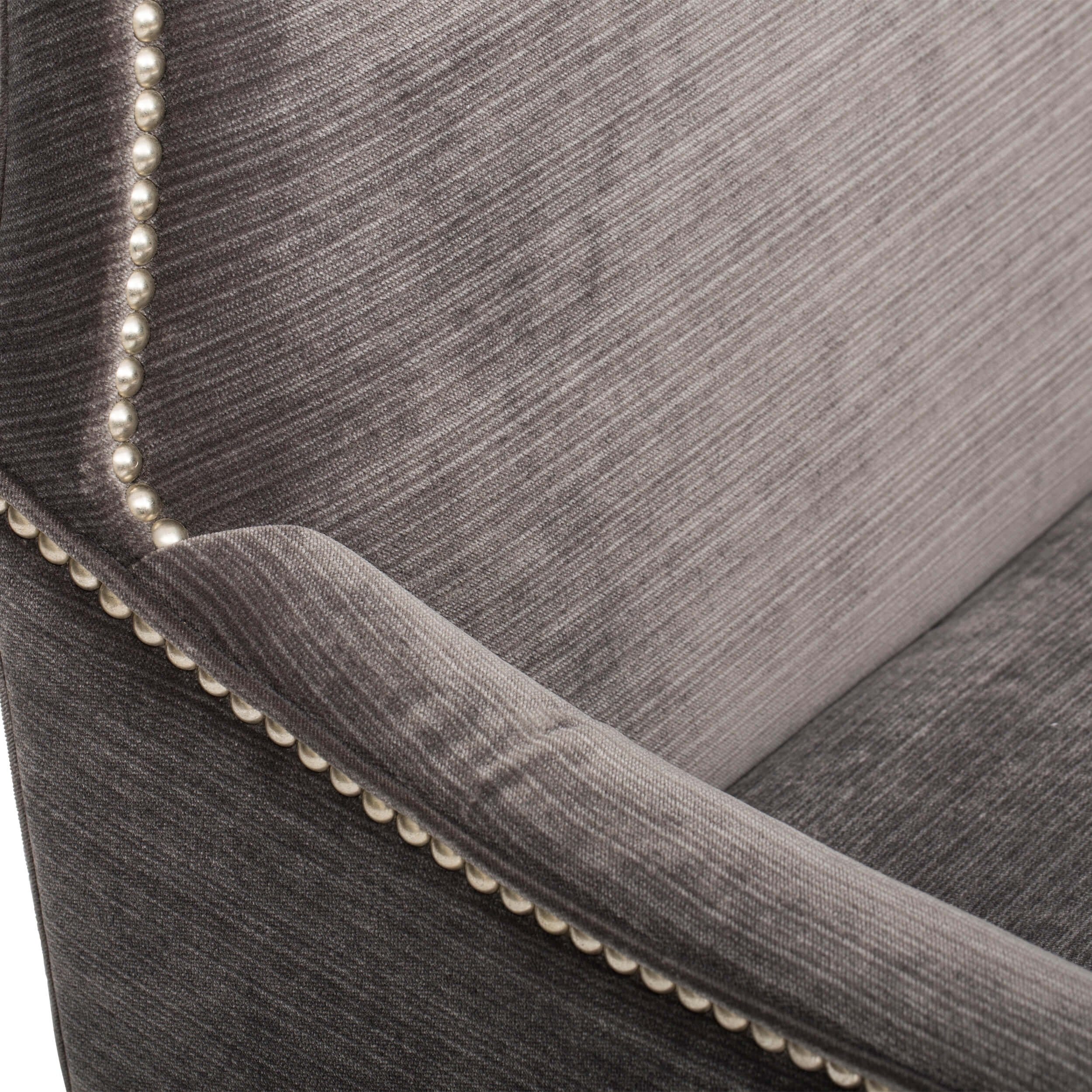 Oliver Arm Chair, Valhalla Pewter, Pewter Nailheads - Image 5