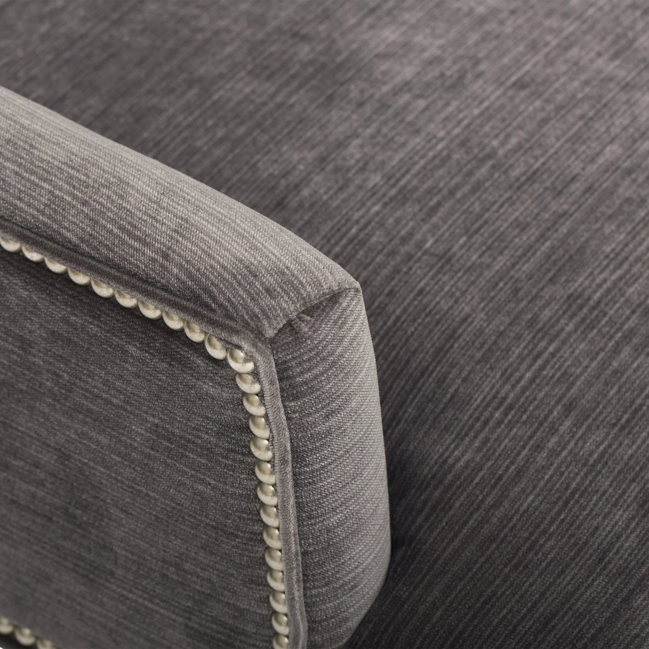Oliver Arm Chair, Valhalla Pewter, Pewter Nailheads - Image 6