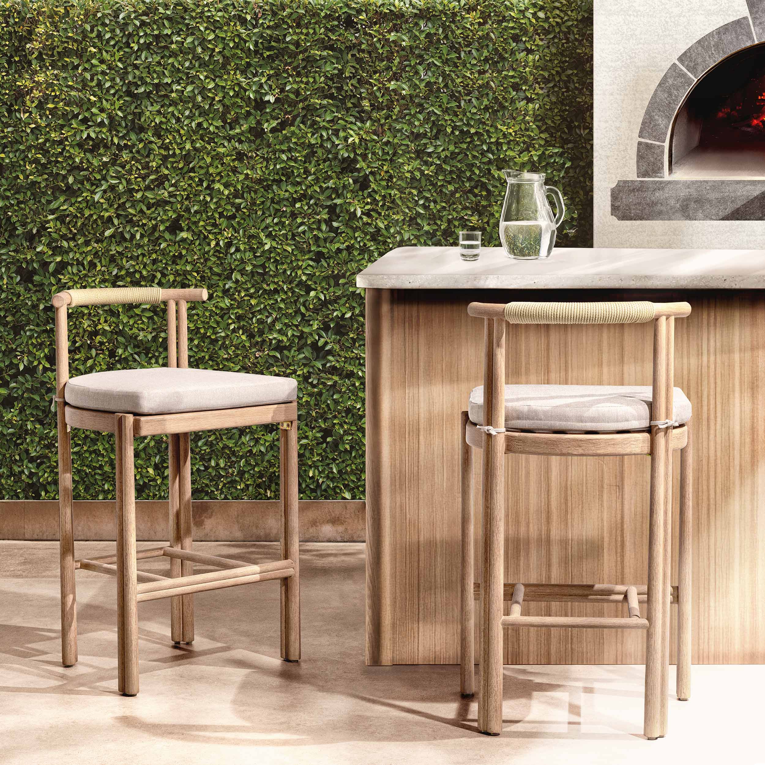 Oliver Outdoor Armless Bar & Counter Stool, Butterscotch - Image 12