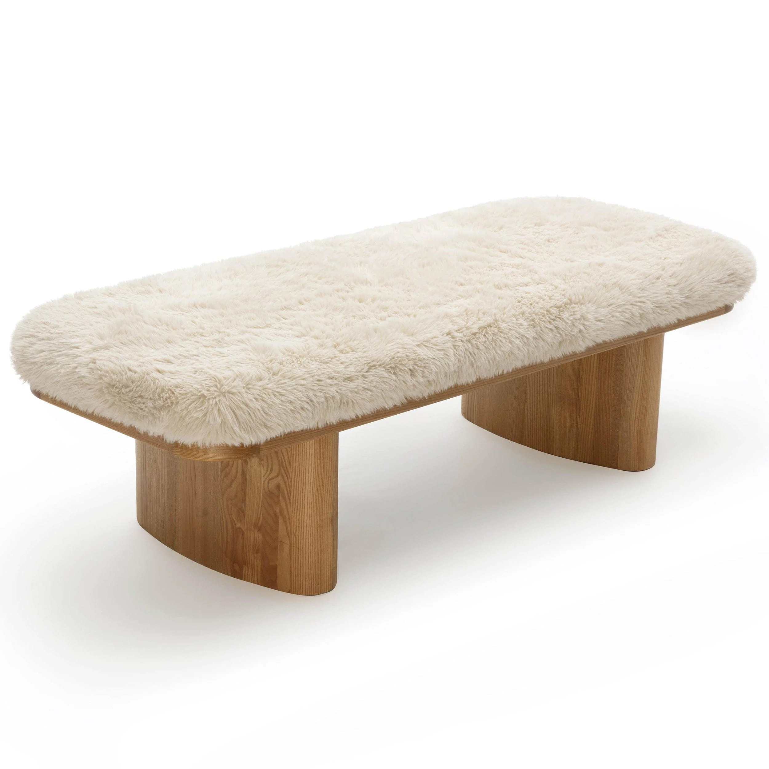 Ollie Vegan Shearling Bench, Natural - Image 8