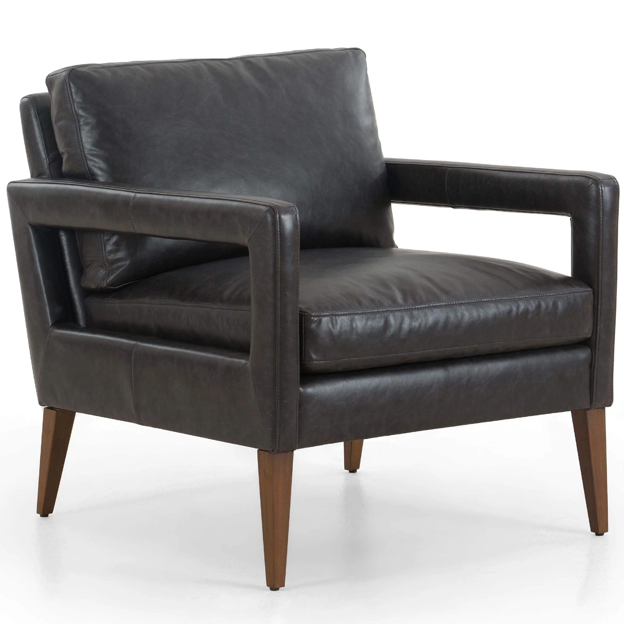 Olson Leather Chair, Sonoma Black by Four Hands