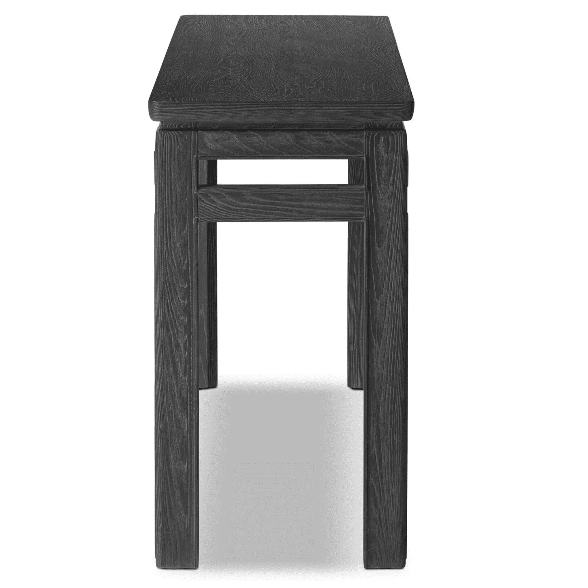 Oman Console Table, Rustic Black by Four Hands - Image 3