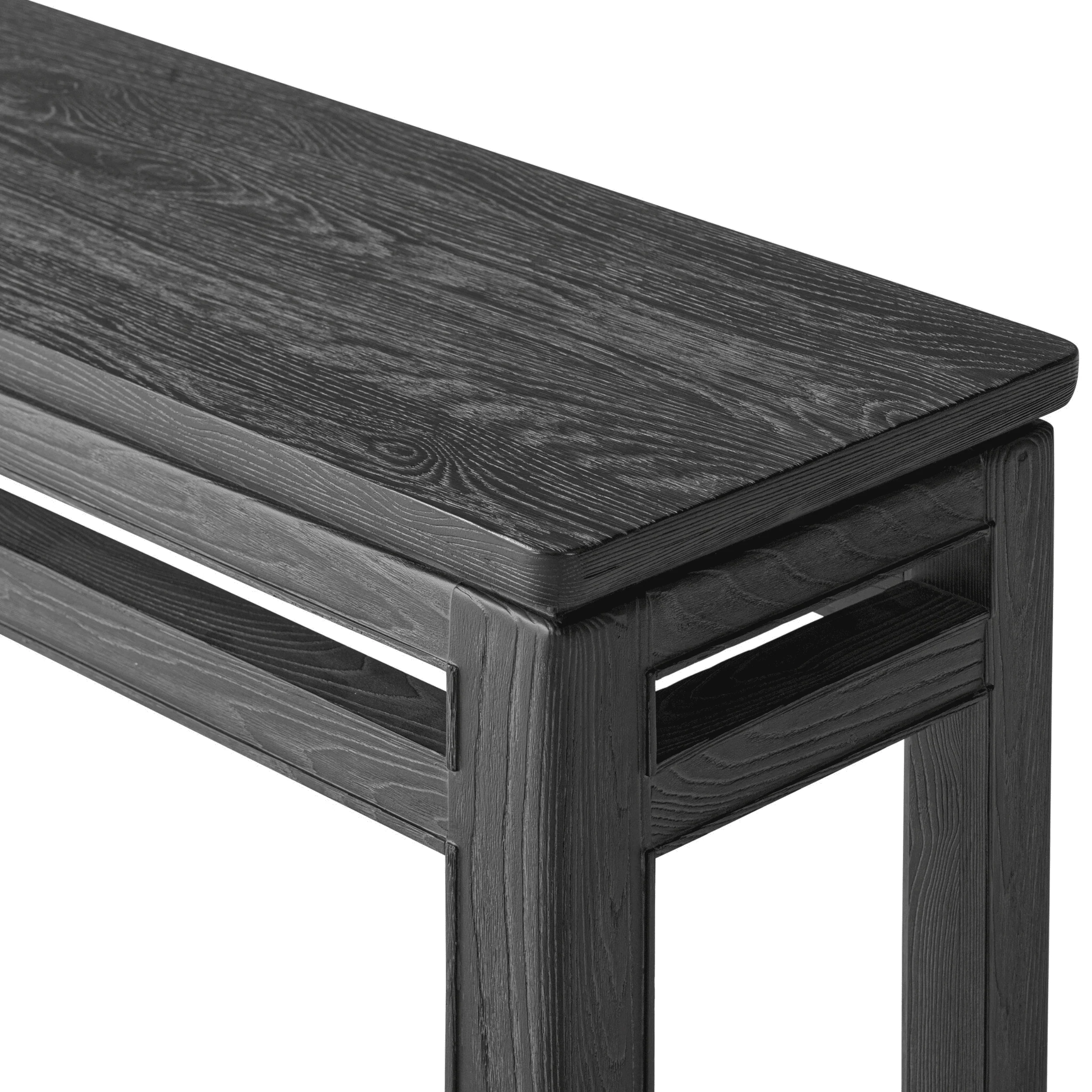 Oman Console Table, Rustic Black by Four Hands - Image 4