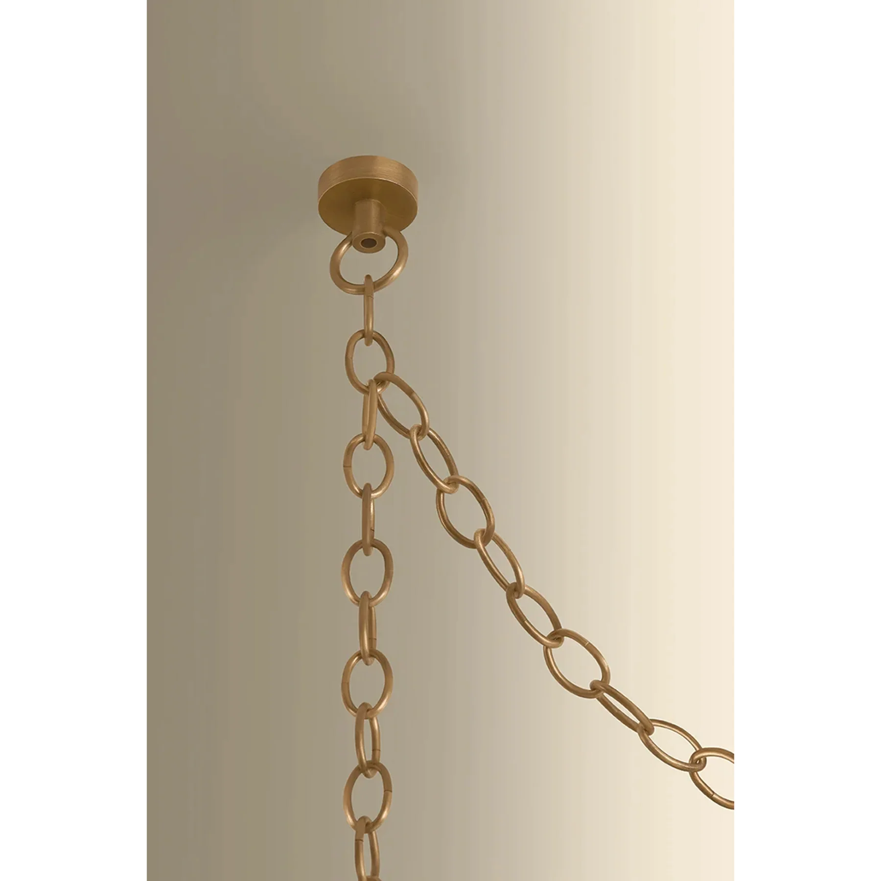 Omi 3 Light Chandelier, Patina Brass/Ceramic Ivory Crackle - Image 4