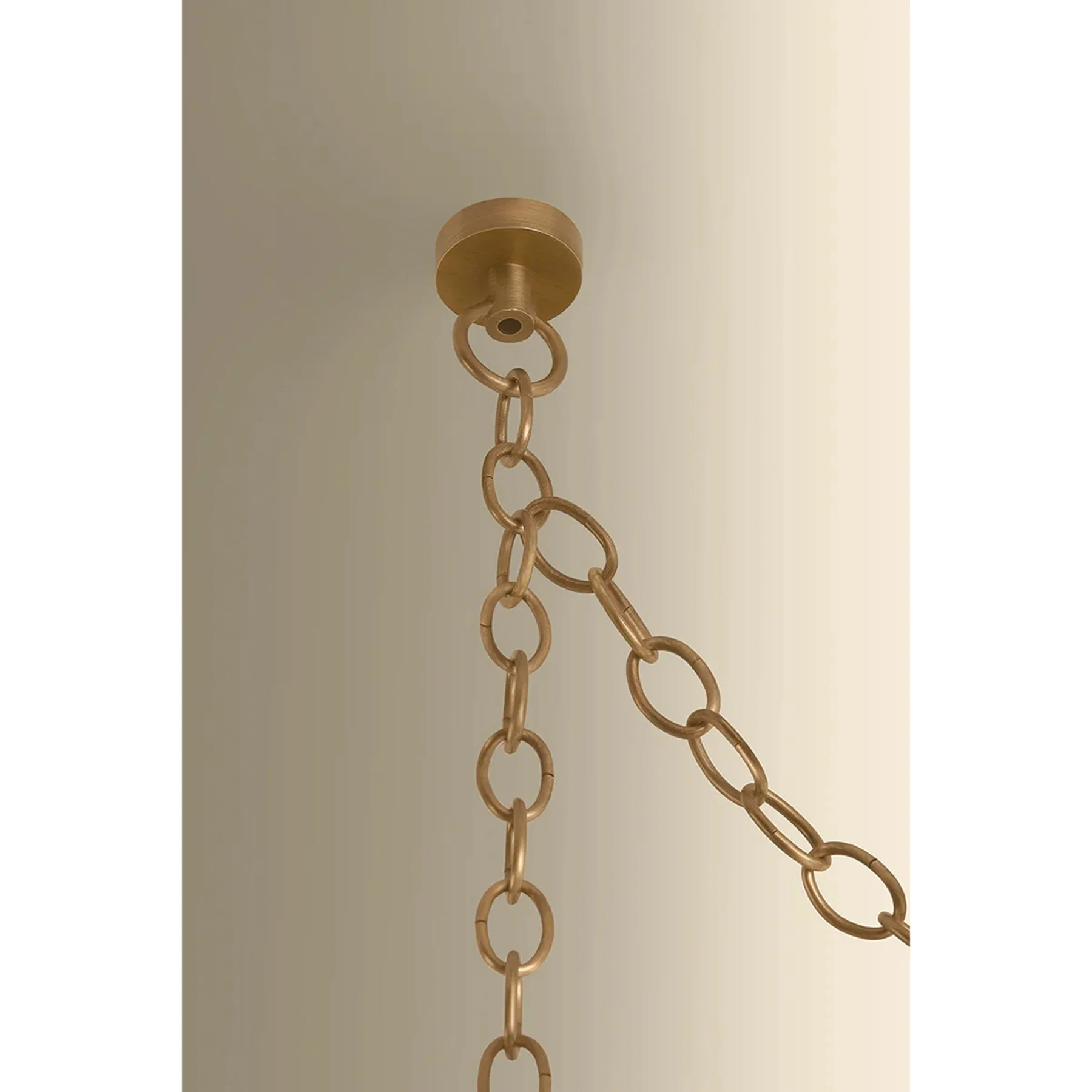 Omi 5 Light Chandelier, Patina Brass/Ceramic Ivory Crackle - Image 5