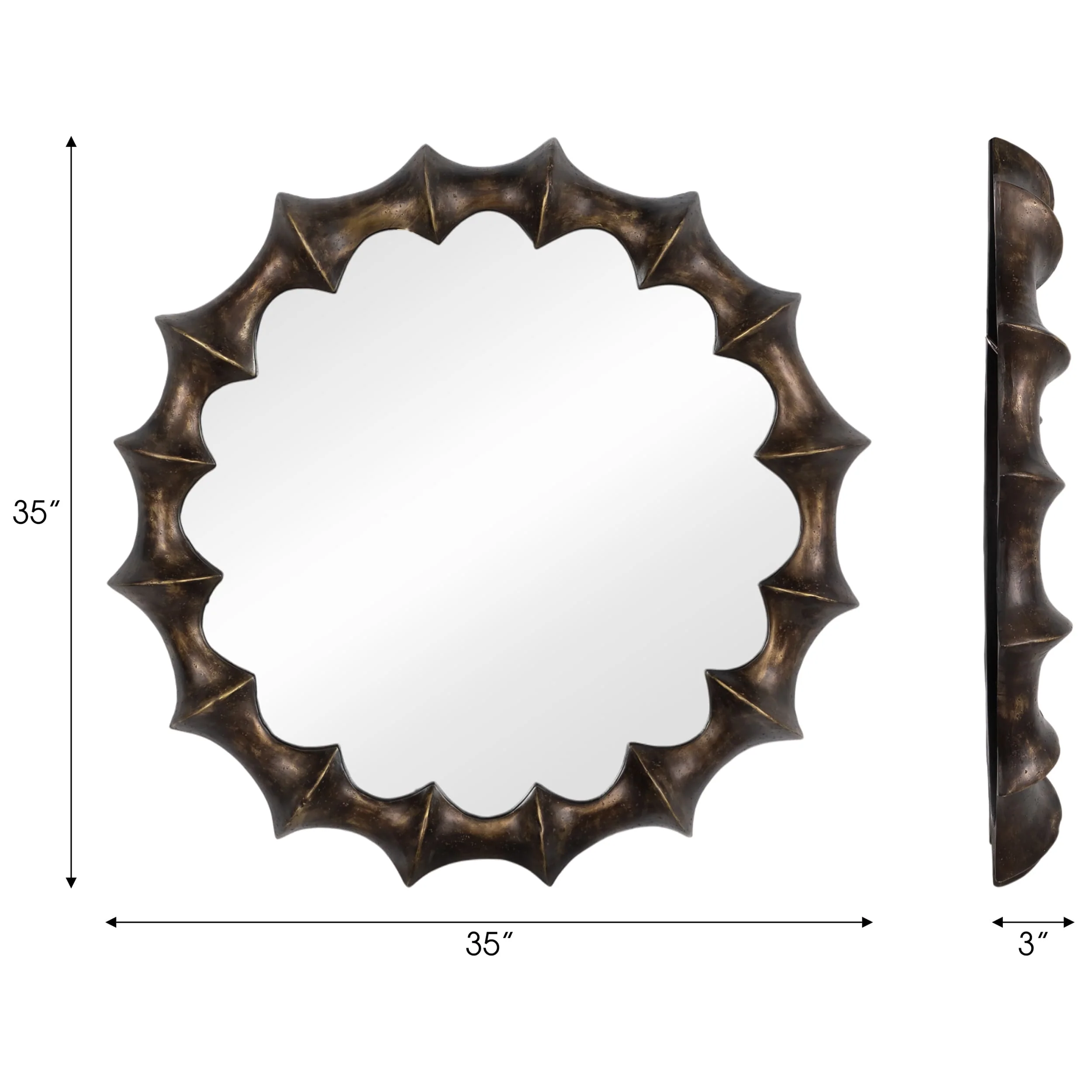 Operose Mirror, Bronze - Image 4