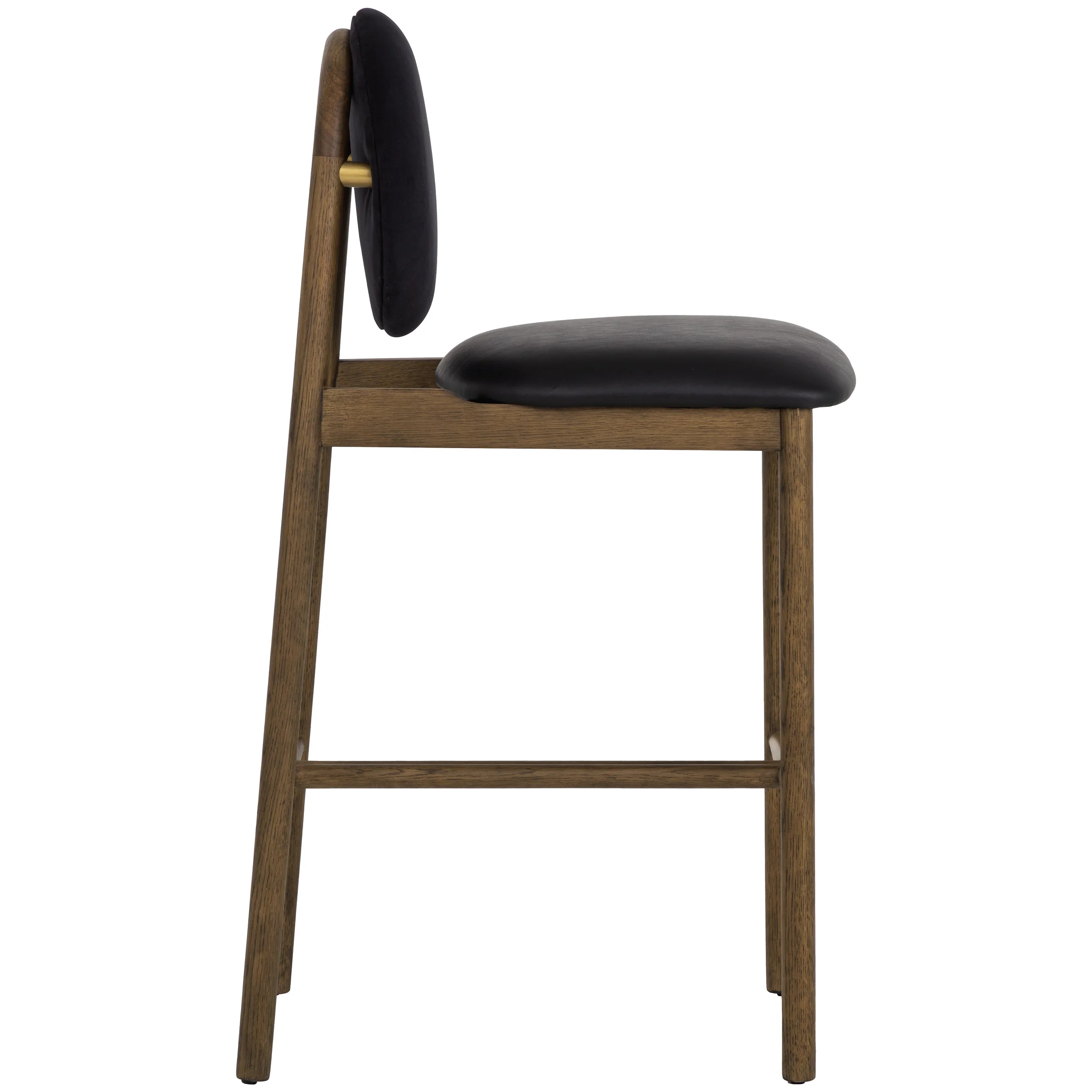Orabell Leather Barstool, Abbington Black - Image 3