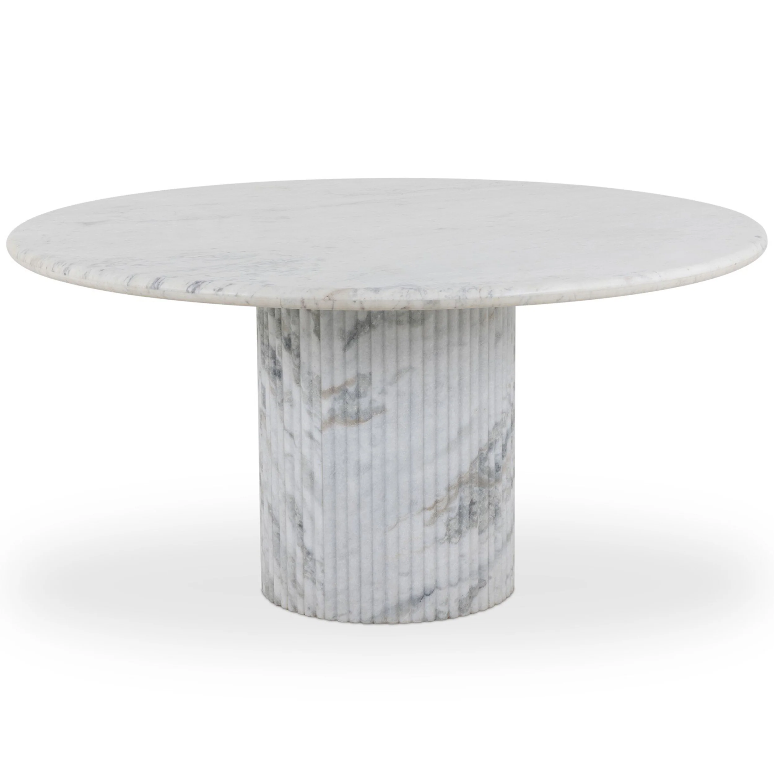 Oranda 60" Round Dining Table, White Marble by Four Hands