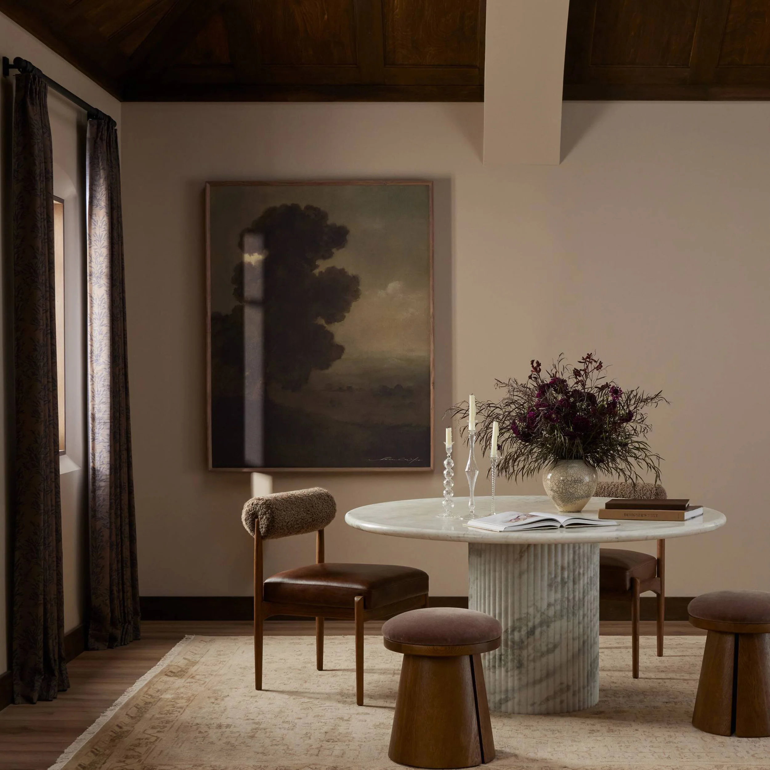 Oranda 60" Round Dining Table, White Marble by Four Hands - Image 5