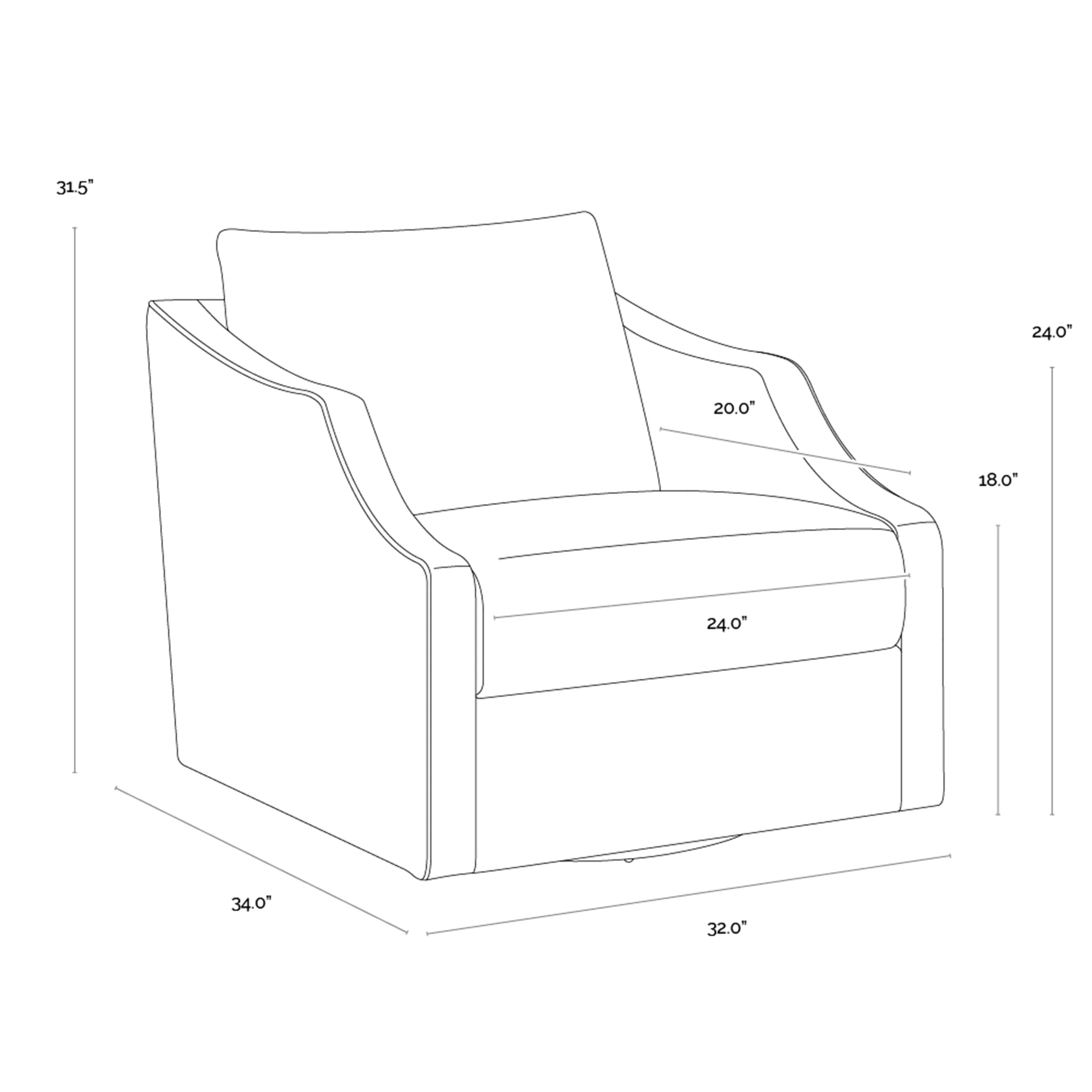 Orwell, Swivel Lounge Chair, Cognac #3 - Image 6