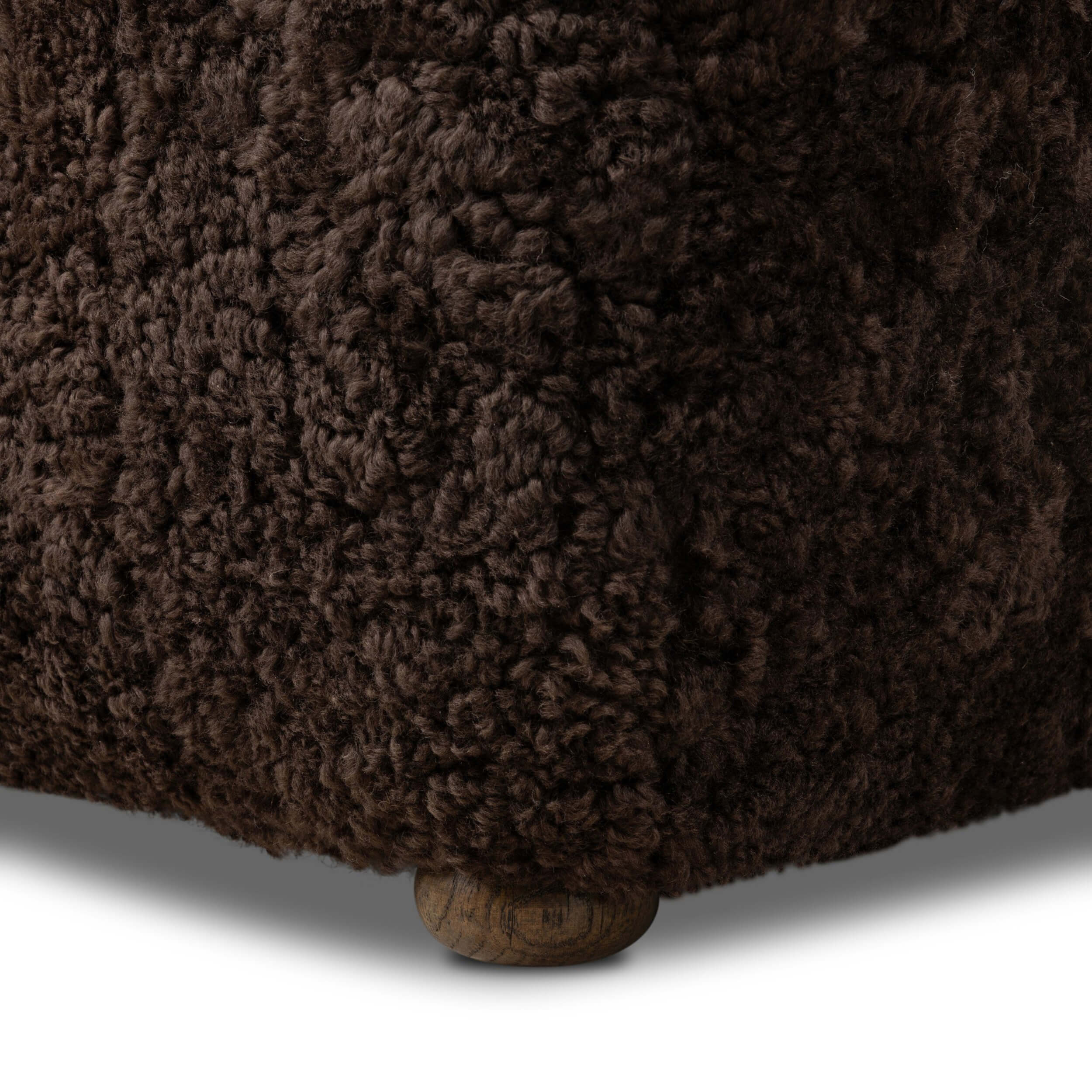 Oslo Ottoman, Cocoa Shearling by Amber Lewis x Four Hands - Image 5