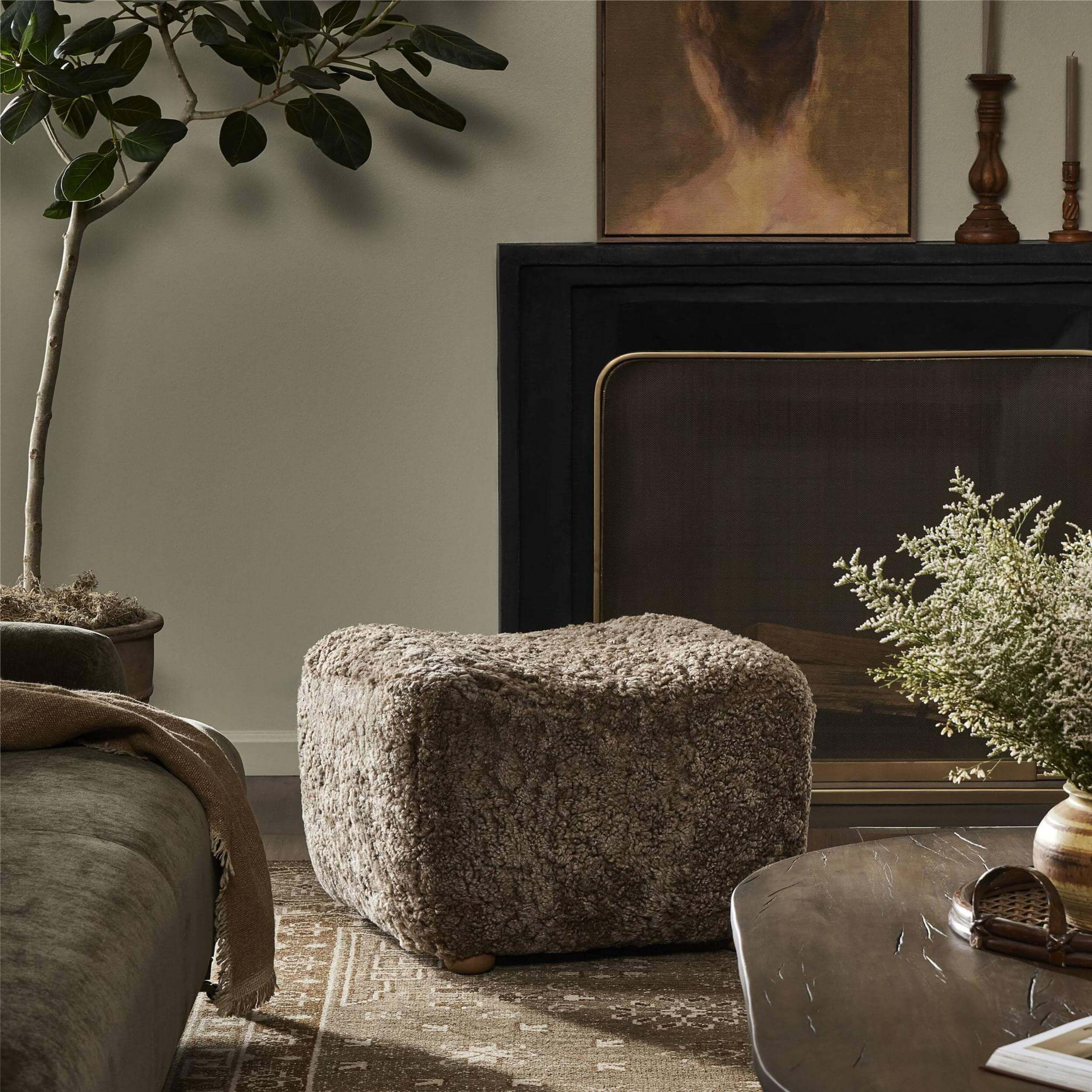 Oslo Ottoman, Taupe by Amber Lewis x Four Hands - Image 5