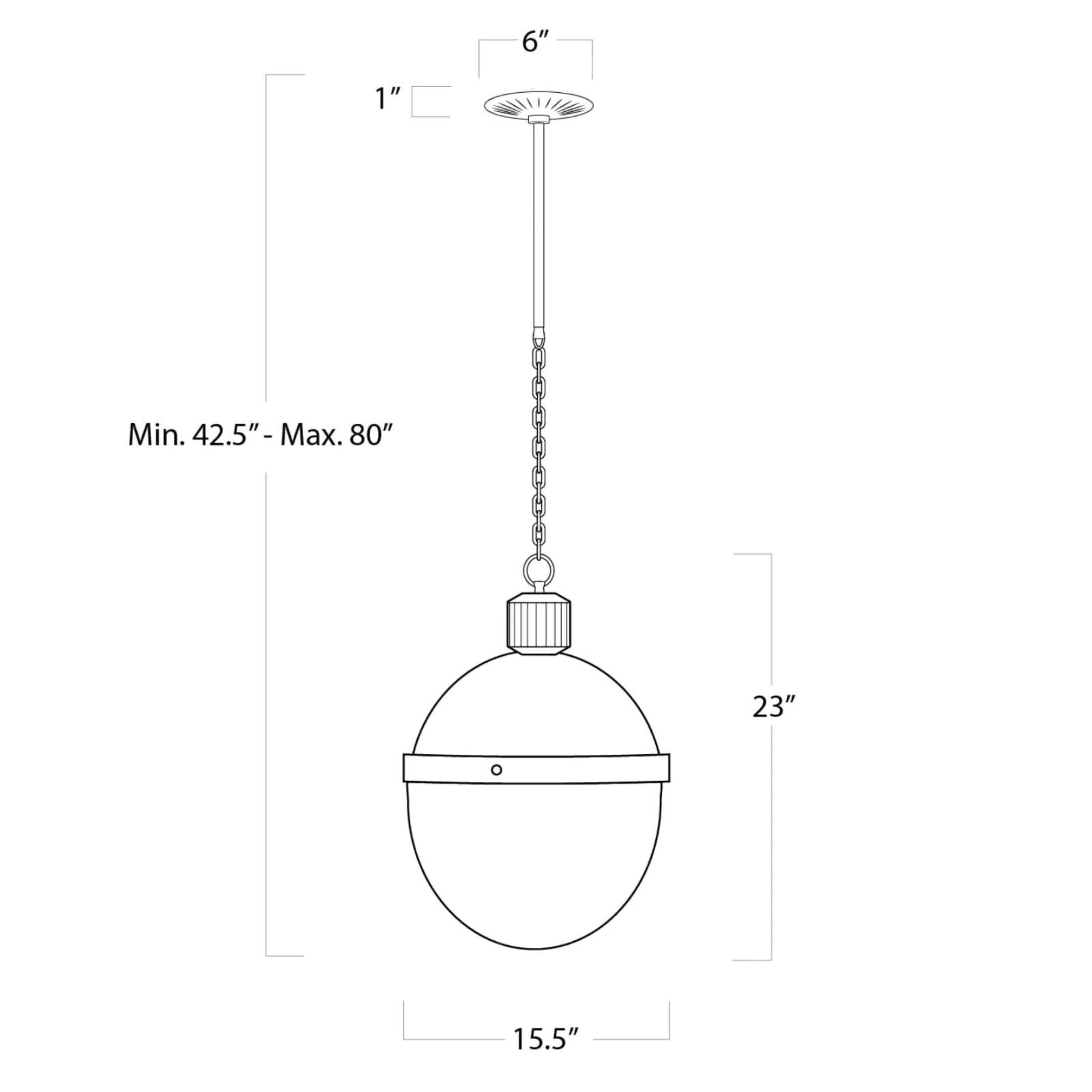 Otis Large Pendant, Natural Brass - Image 4