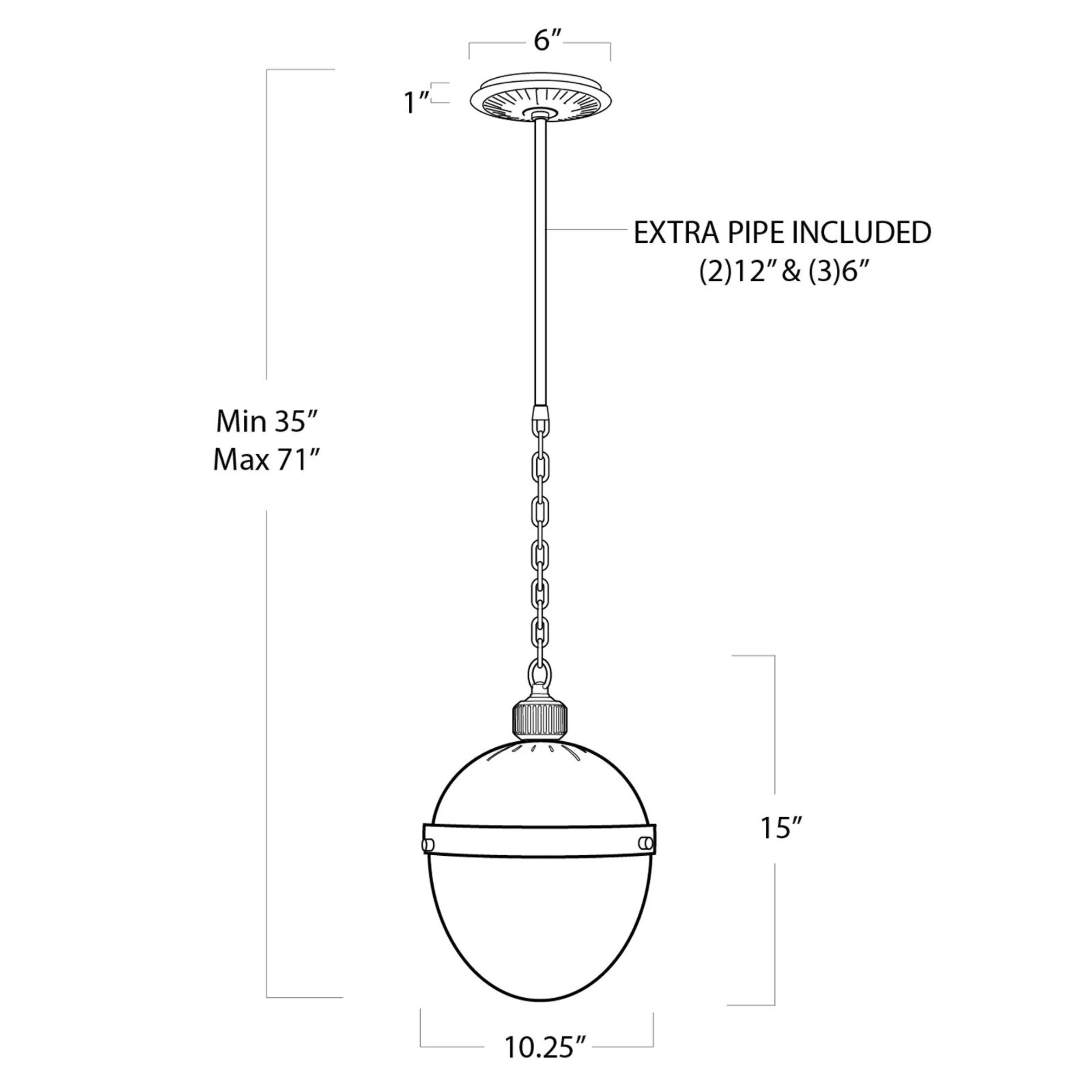 Otis Medium Pendant, Black - Image 7
