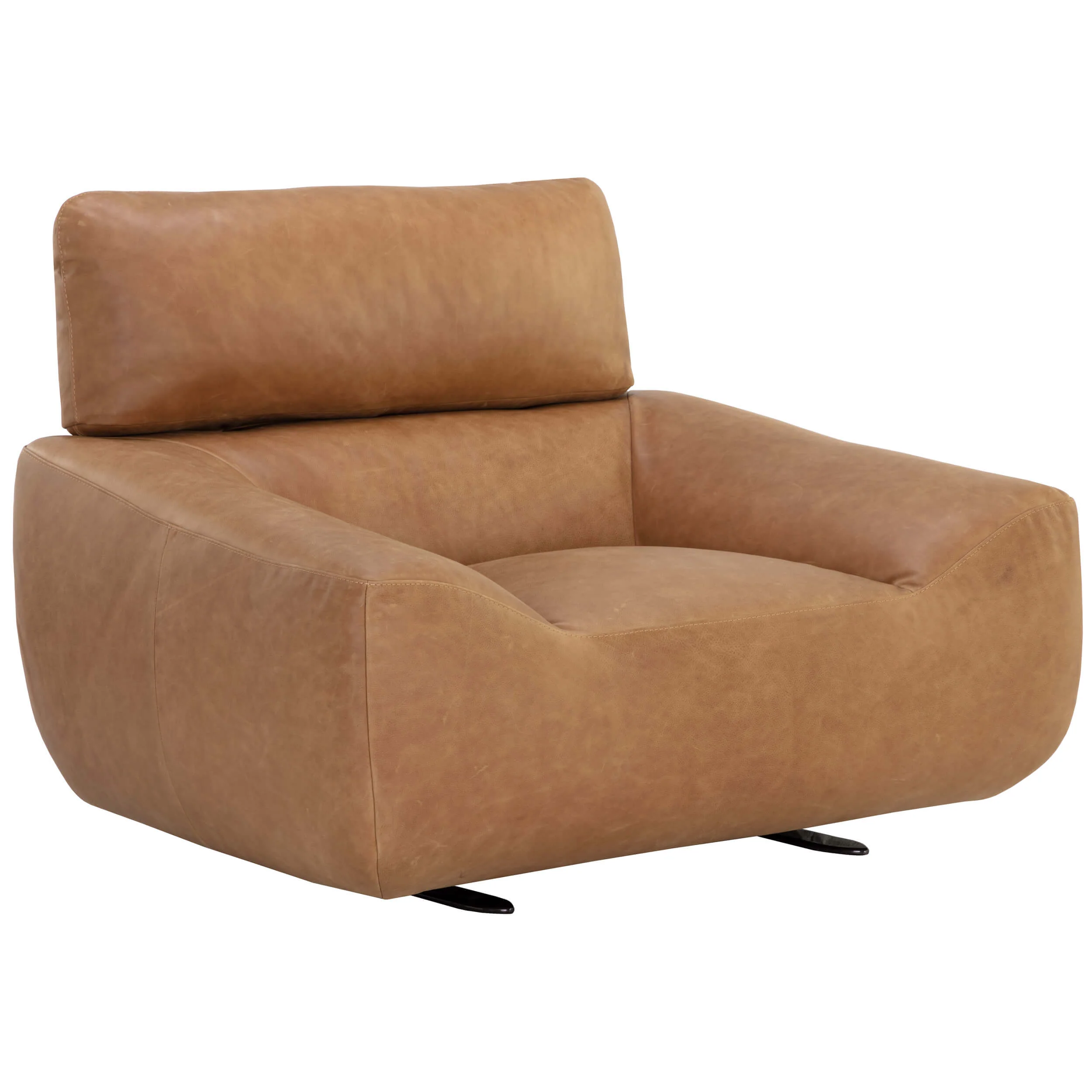 Paget Leather Glider Chair, Camel
