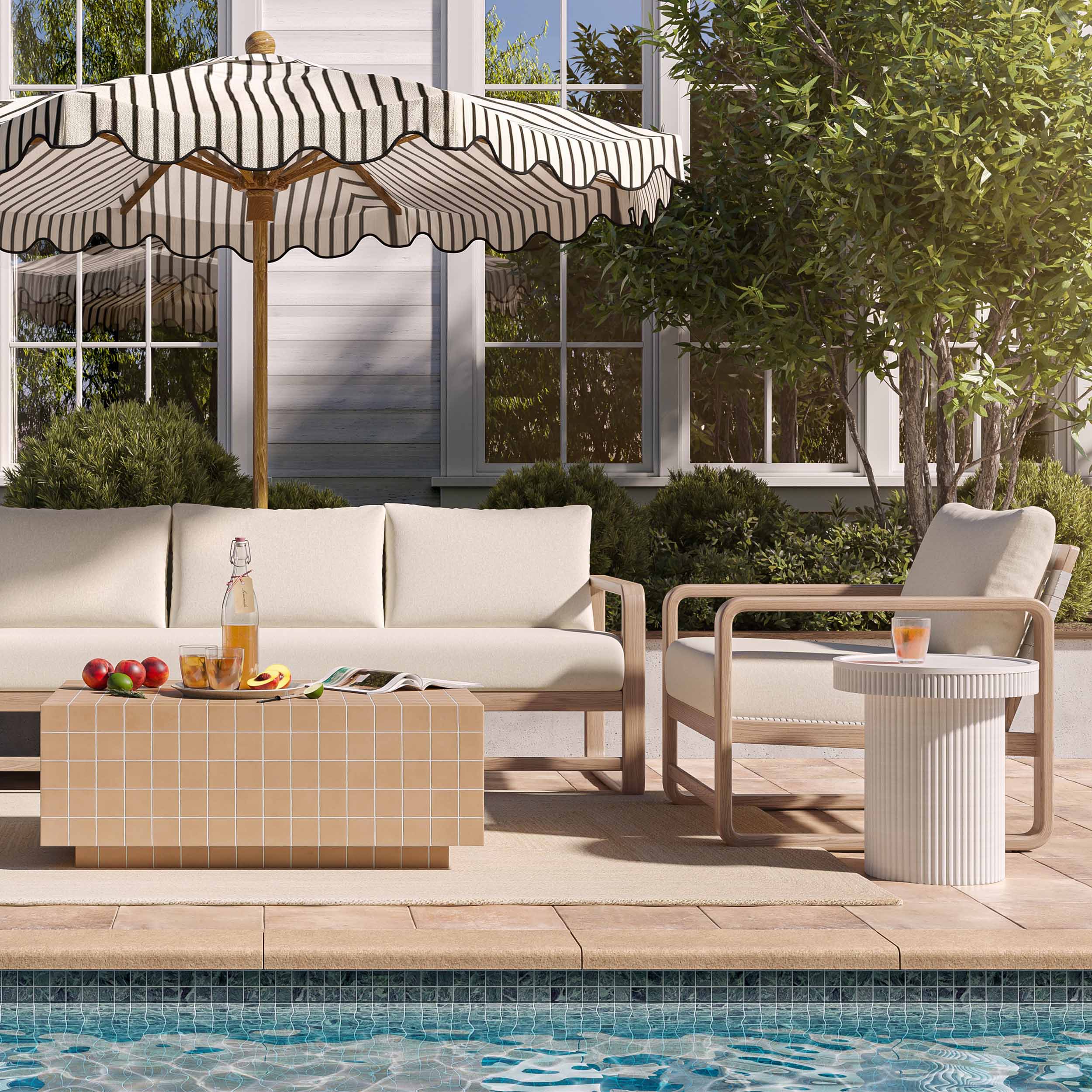 Palata Outdoor Sofa, Cream - Image 6