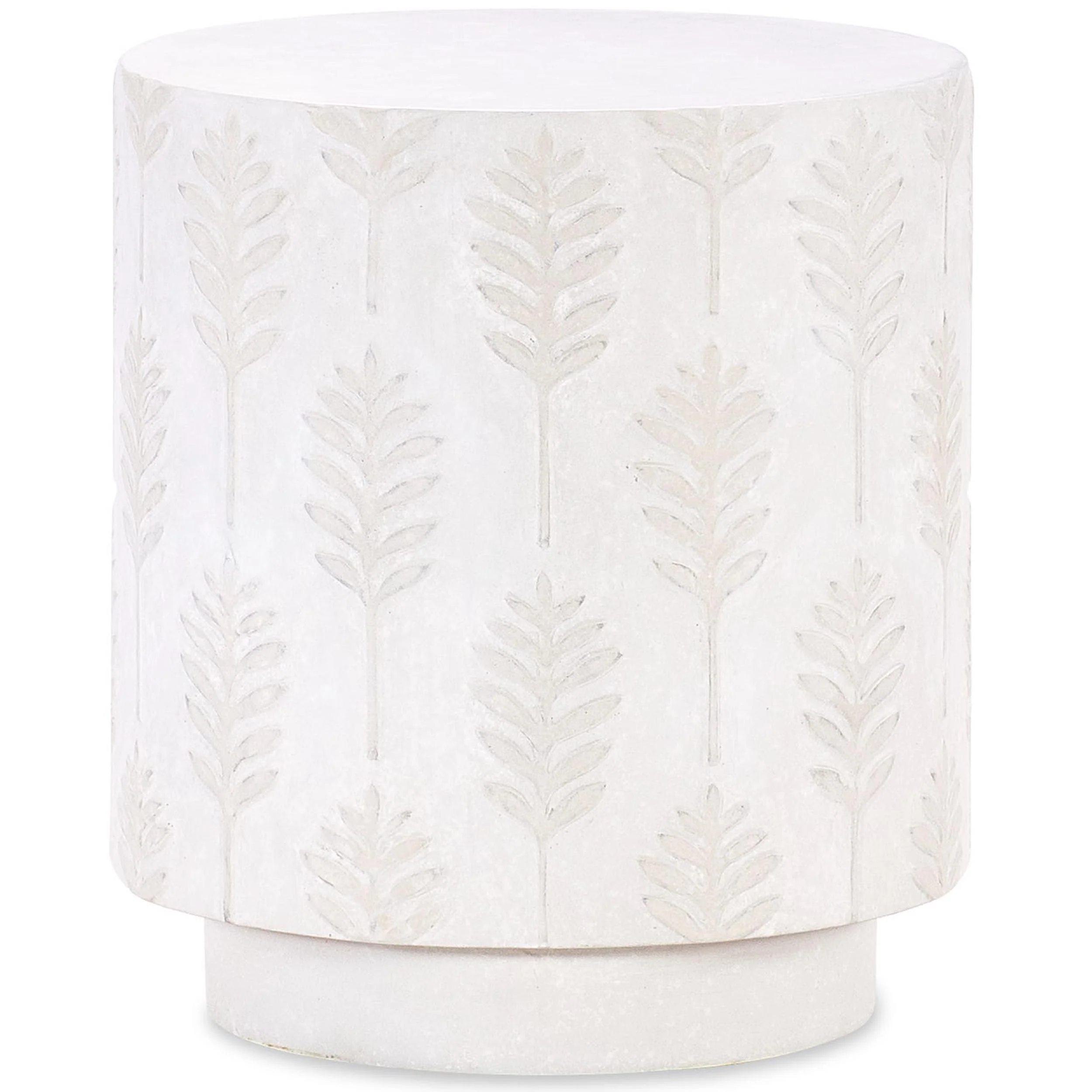 Palm Frond End Table, Off-White