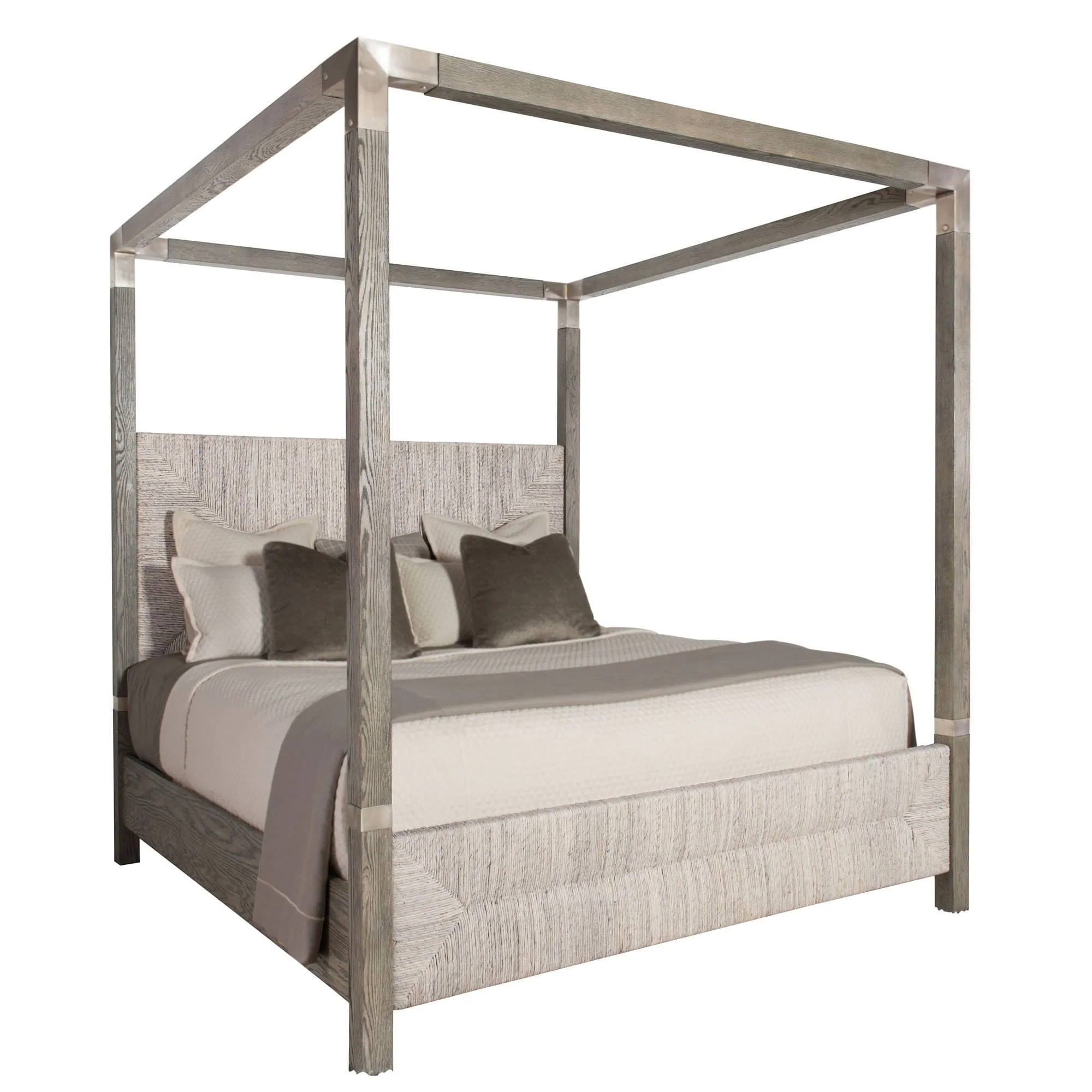 Palma King Canopy Bed, Light Grey