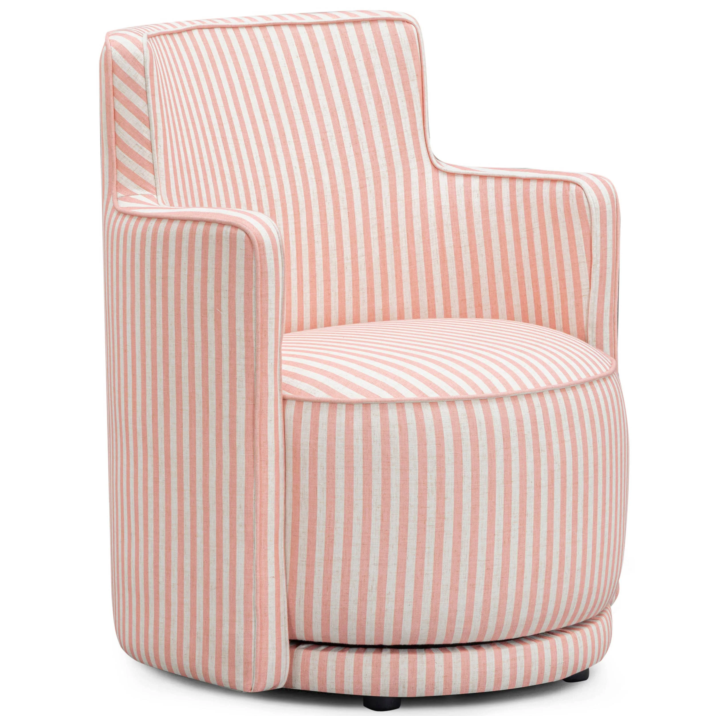 Passe Striped Swivel Chair, Pink Stripes