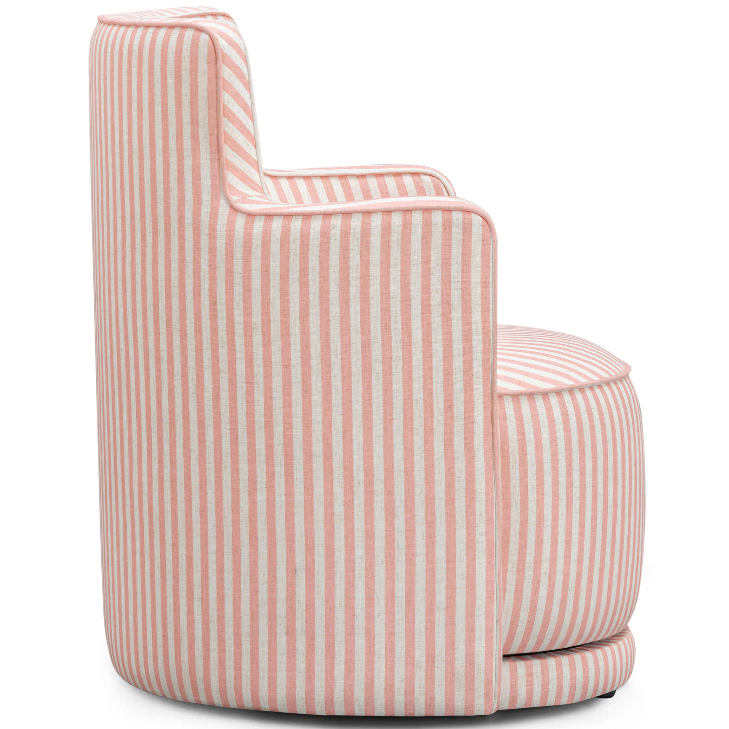 Passe Striped Swivel Chair, Pink Stripes - Image 3
