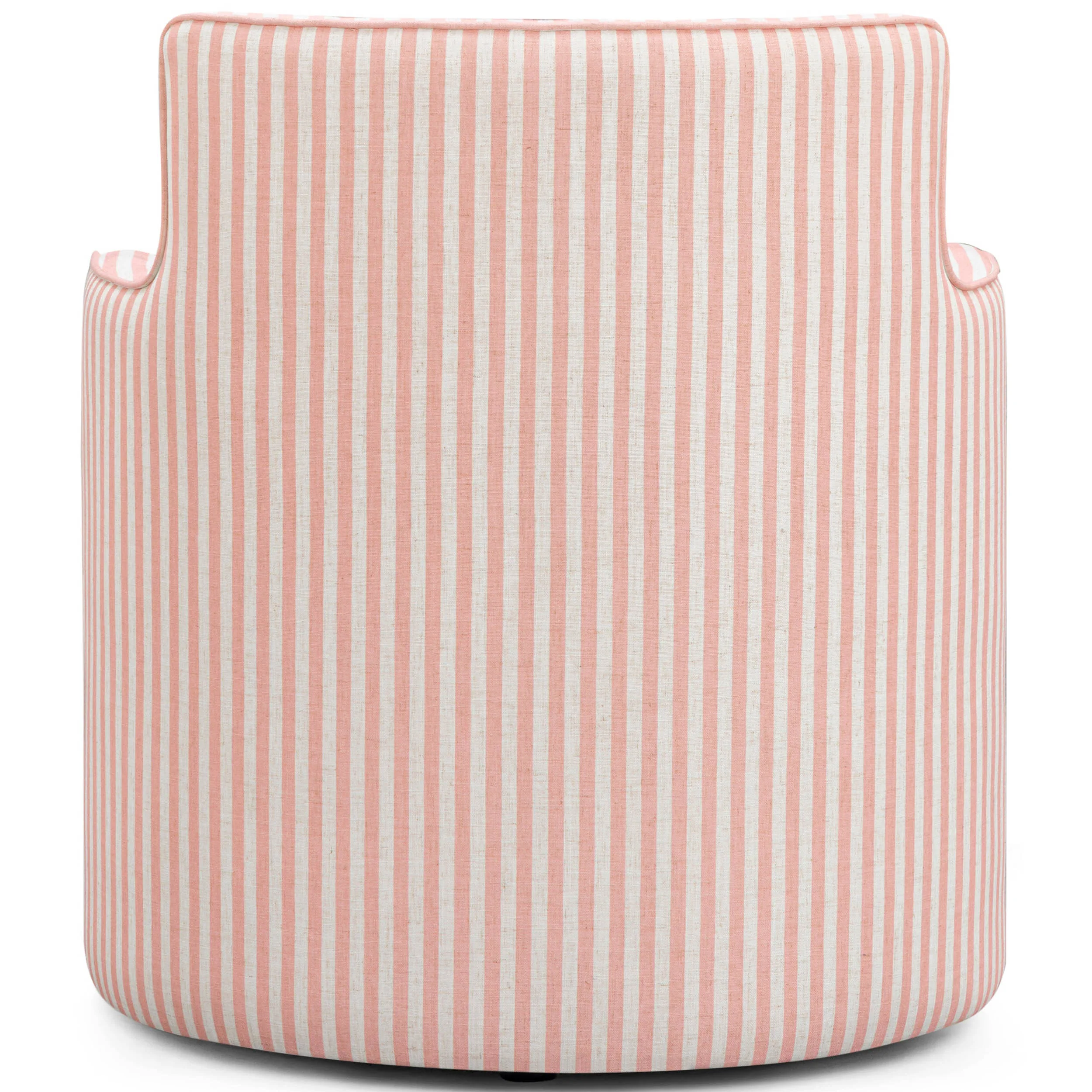 Passe Striped Swivel Chair, Pink Stripes - Image 4