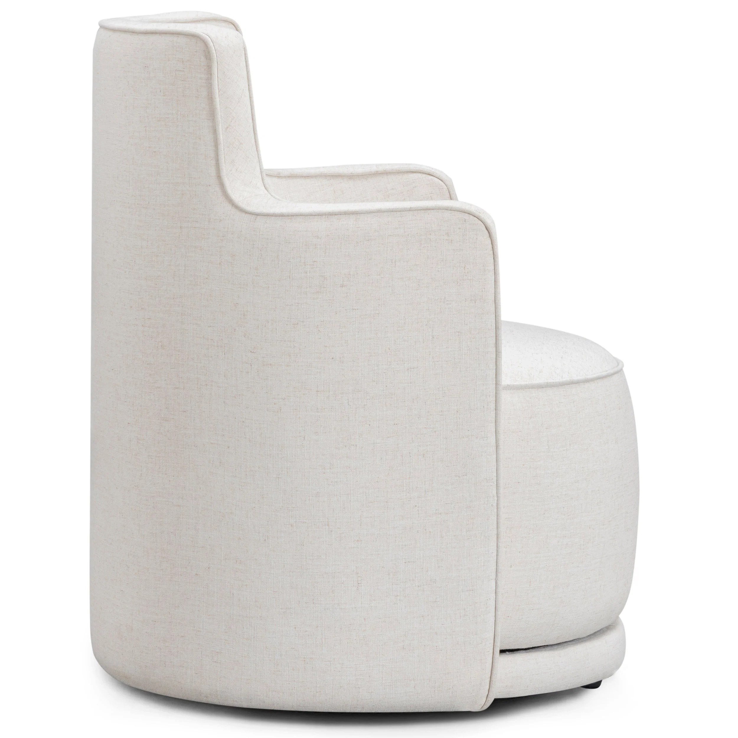 Passe Upcycled Swivel Chair, Cream - Image 3
