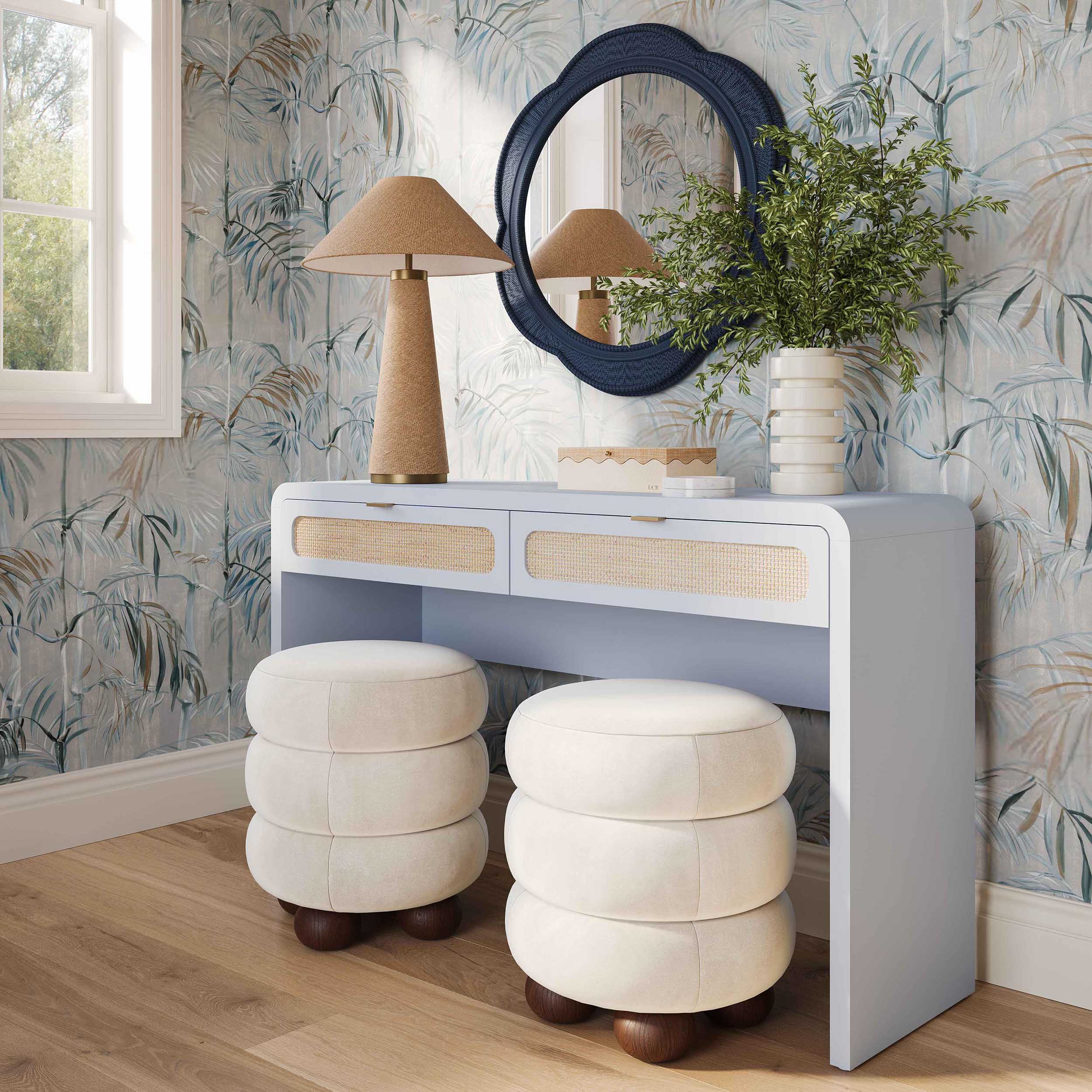 Patty Rattan Console Desk, Blue - Image 7