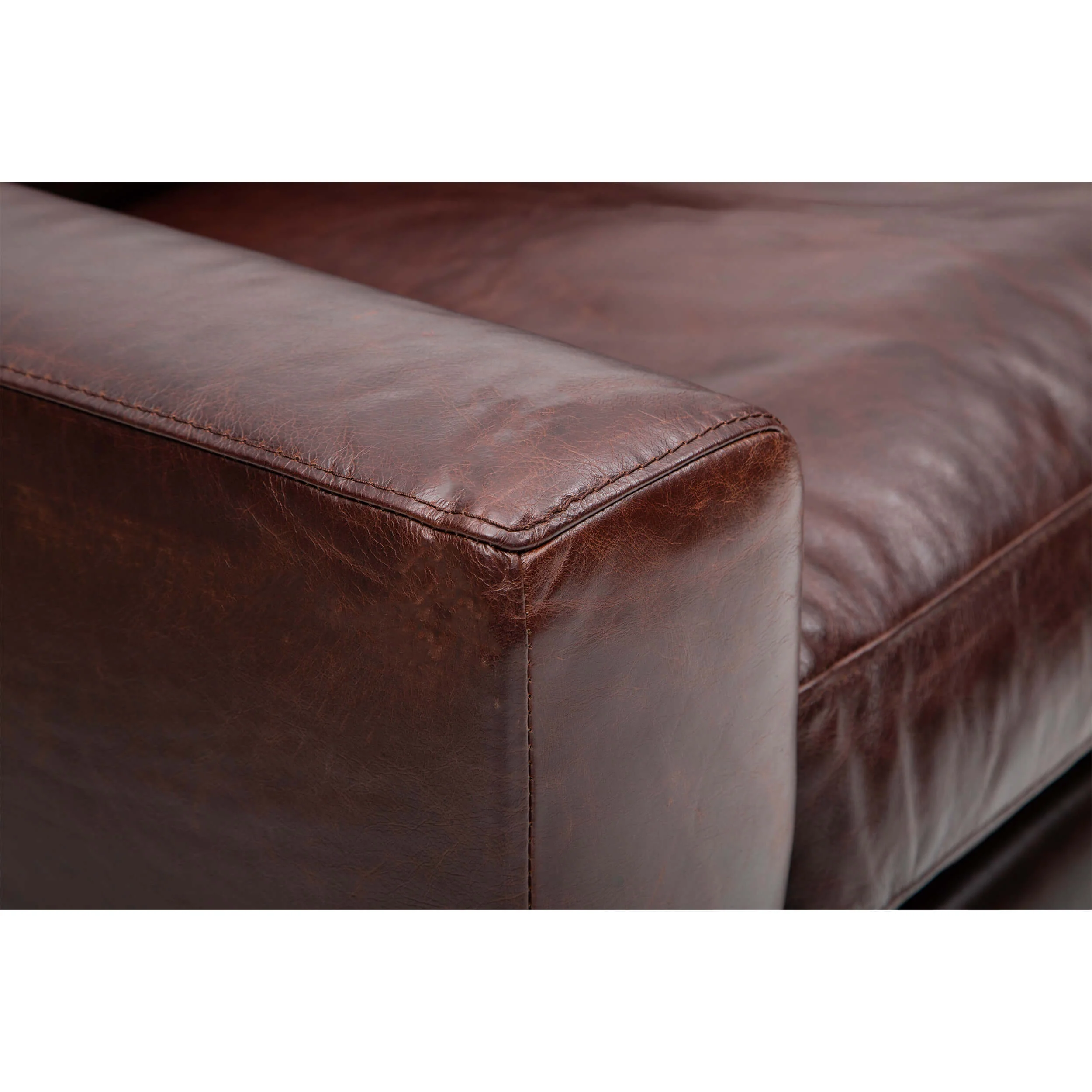 Paul Leather Sofa, Oil Buffalo Chocolate - Image 4