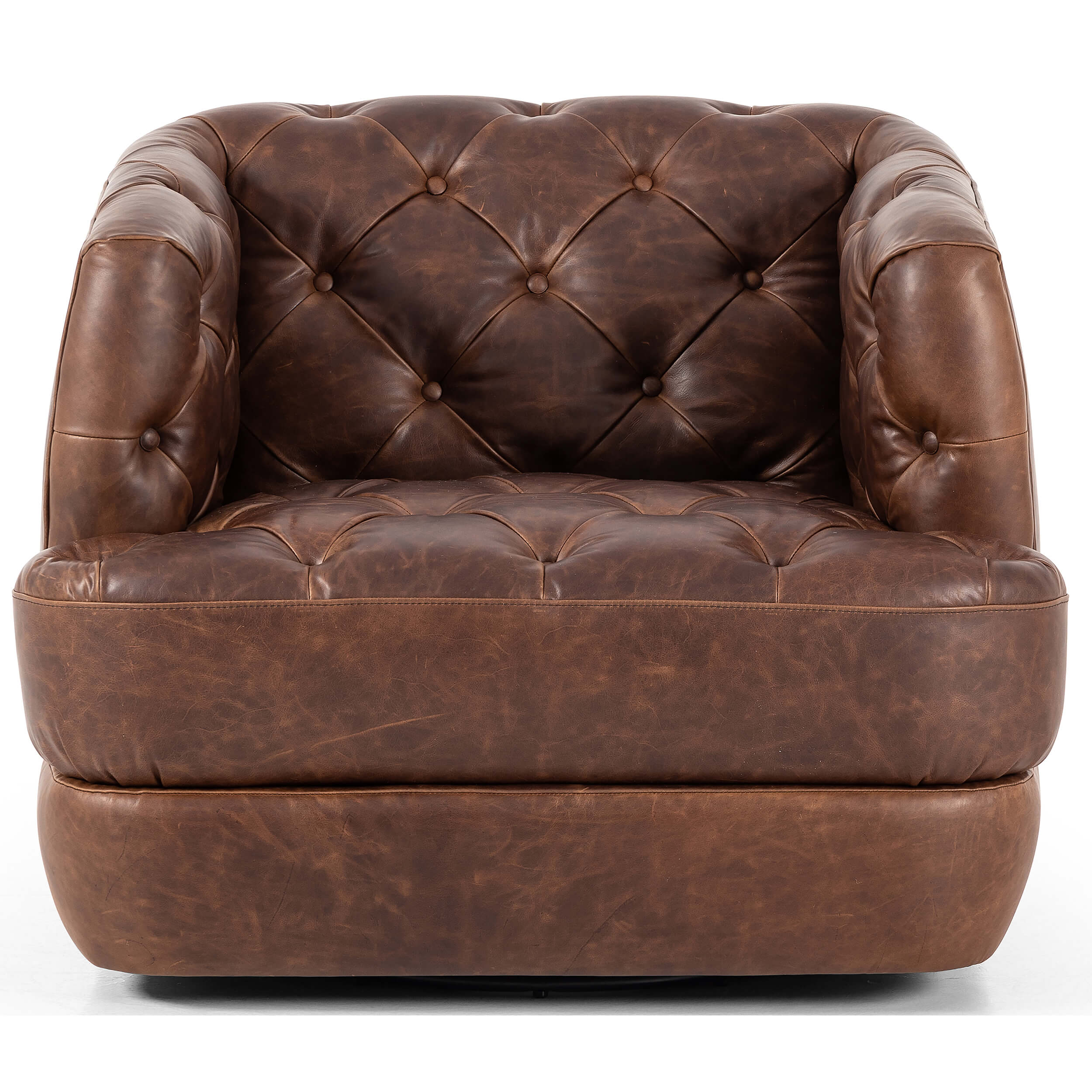 Paul Leather Swivel Chair, Raleigh Cigar by Four Hands - Image 2
