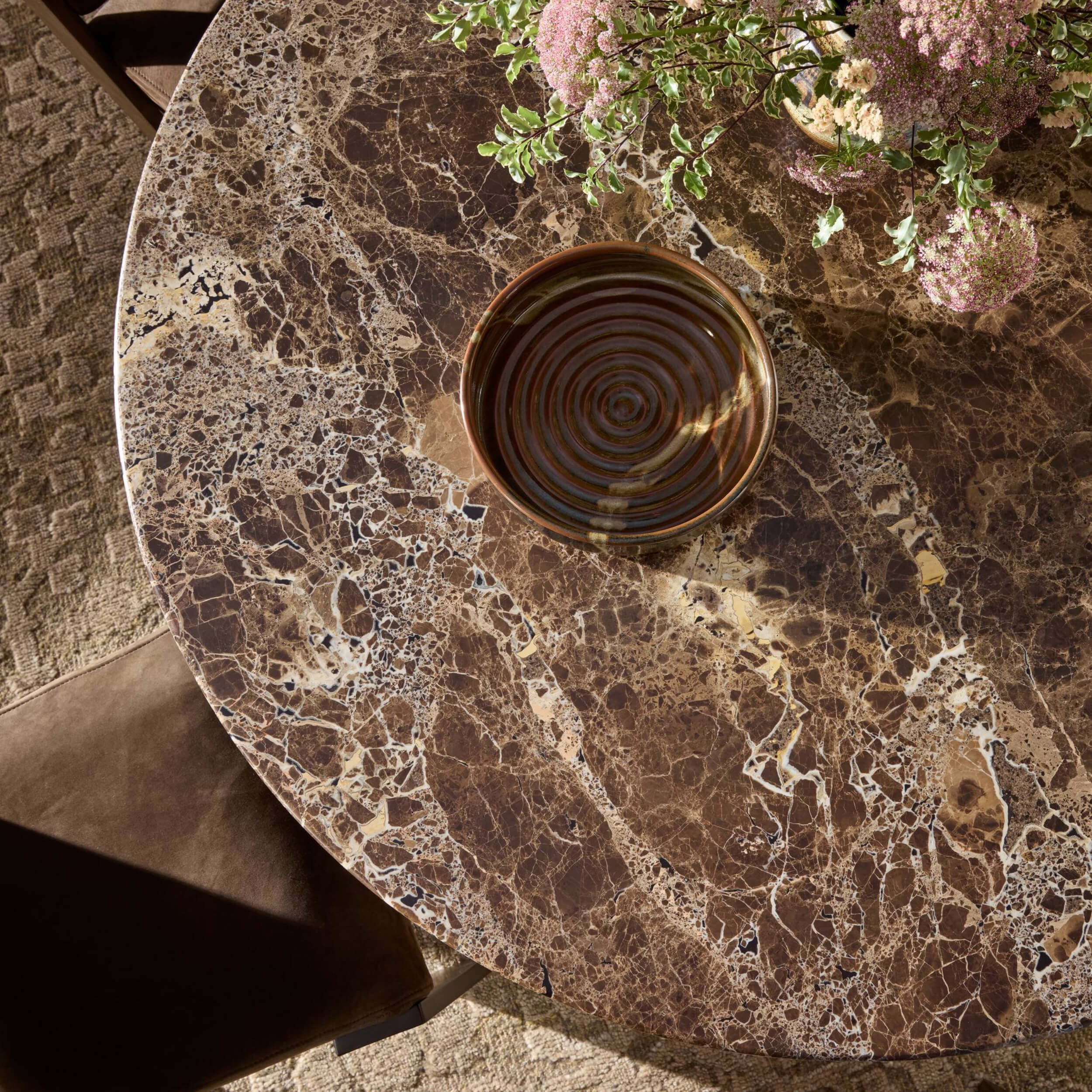 Pavlo Dining Table, Brown Marble by Four Hands - Image 4