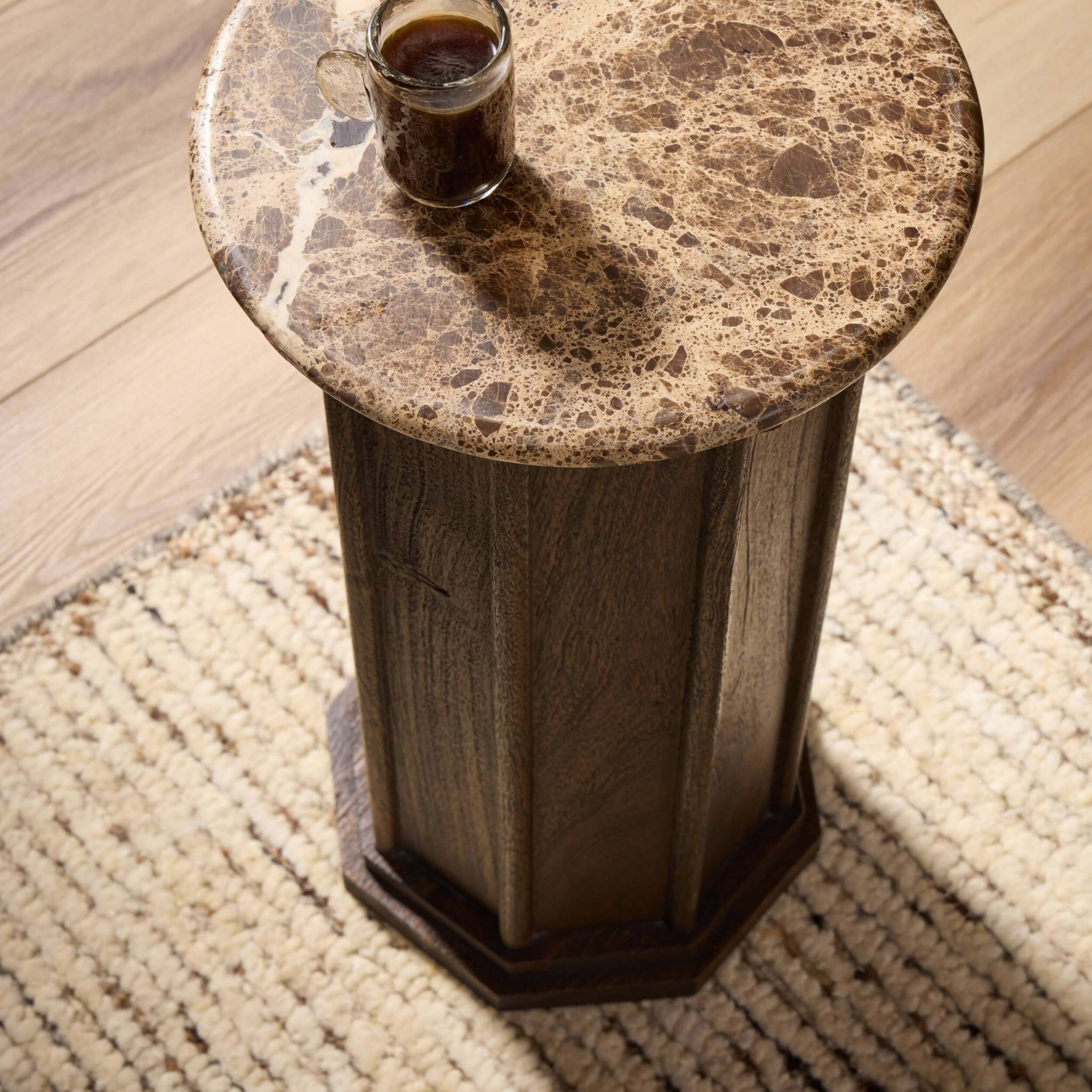 Pavlo End Table, Brown Marble by Four Hands - Image 5