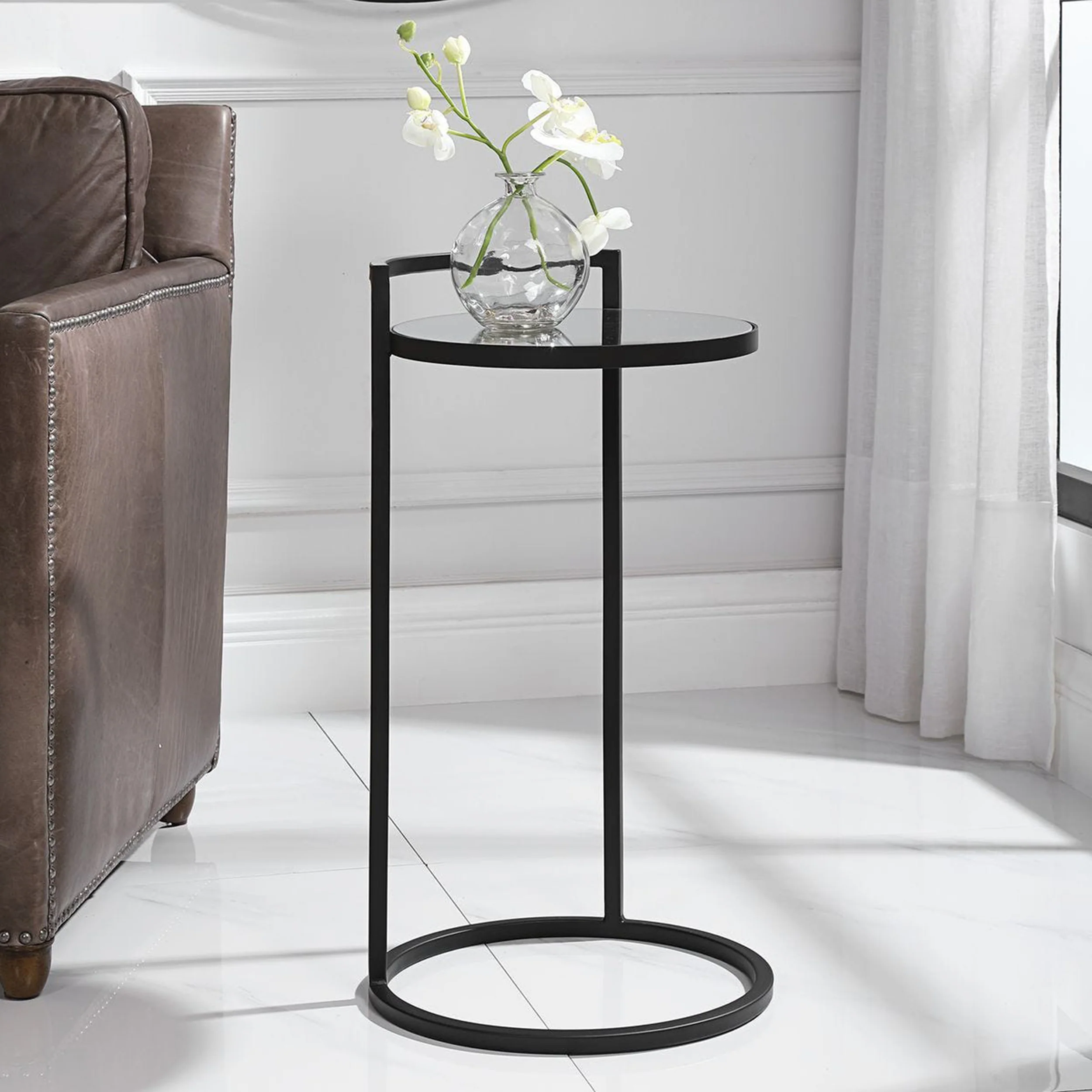 Pearl Accent Table, Matte Black - Image 5