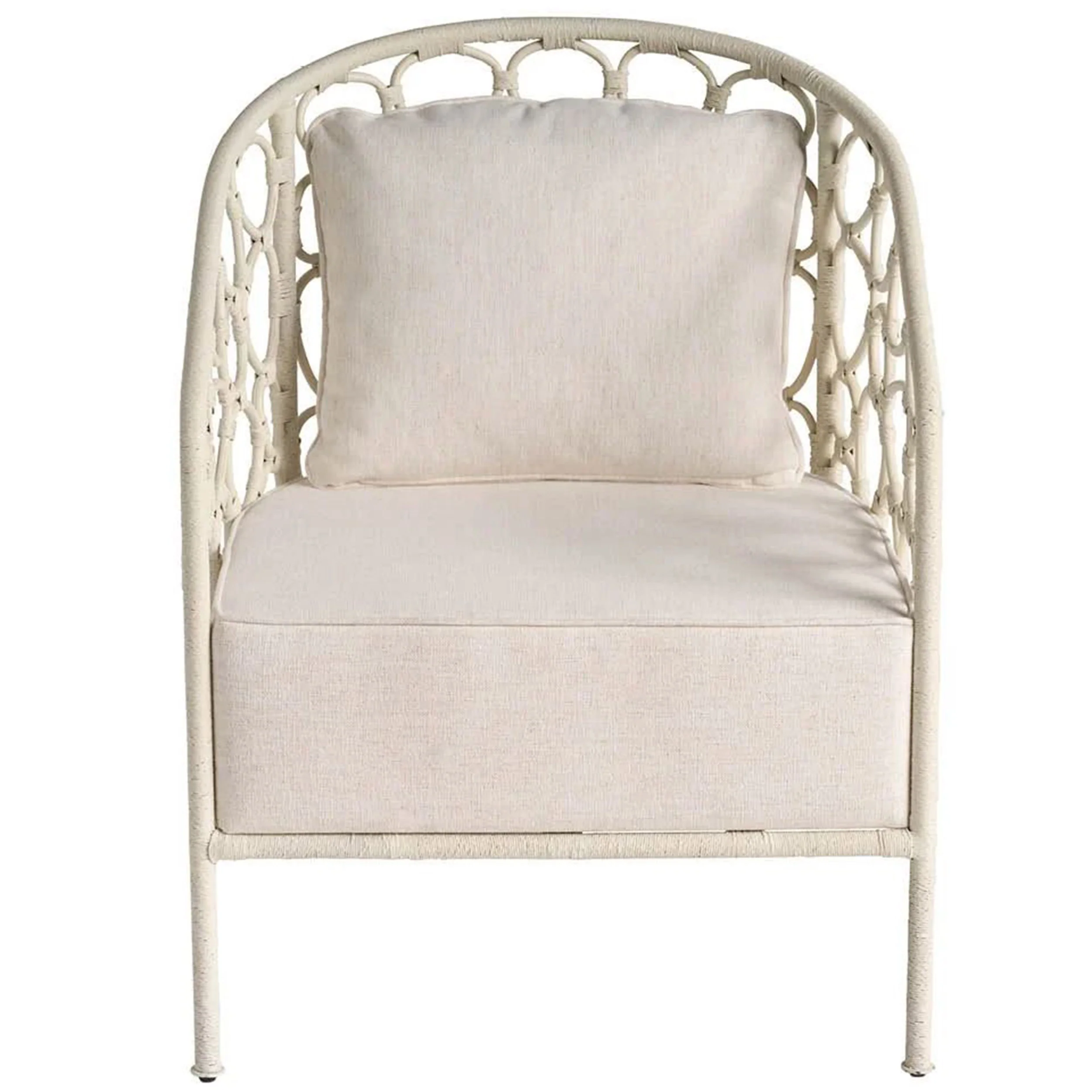 Pebble Accent Chair, White Rattan - Image 2