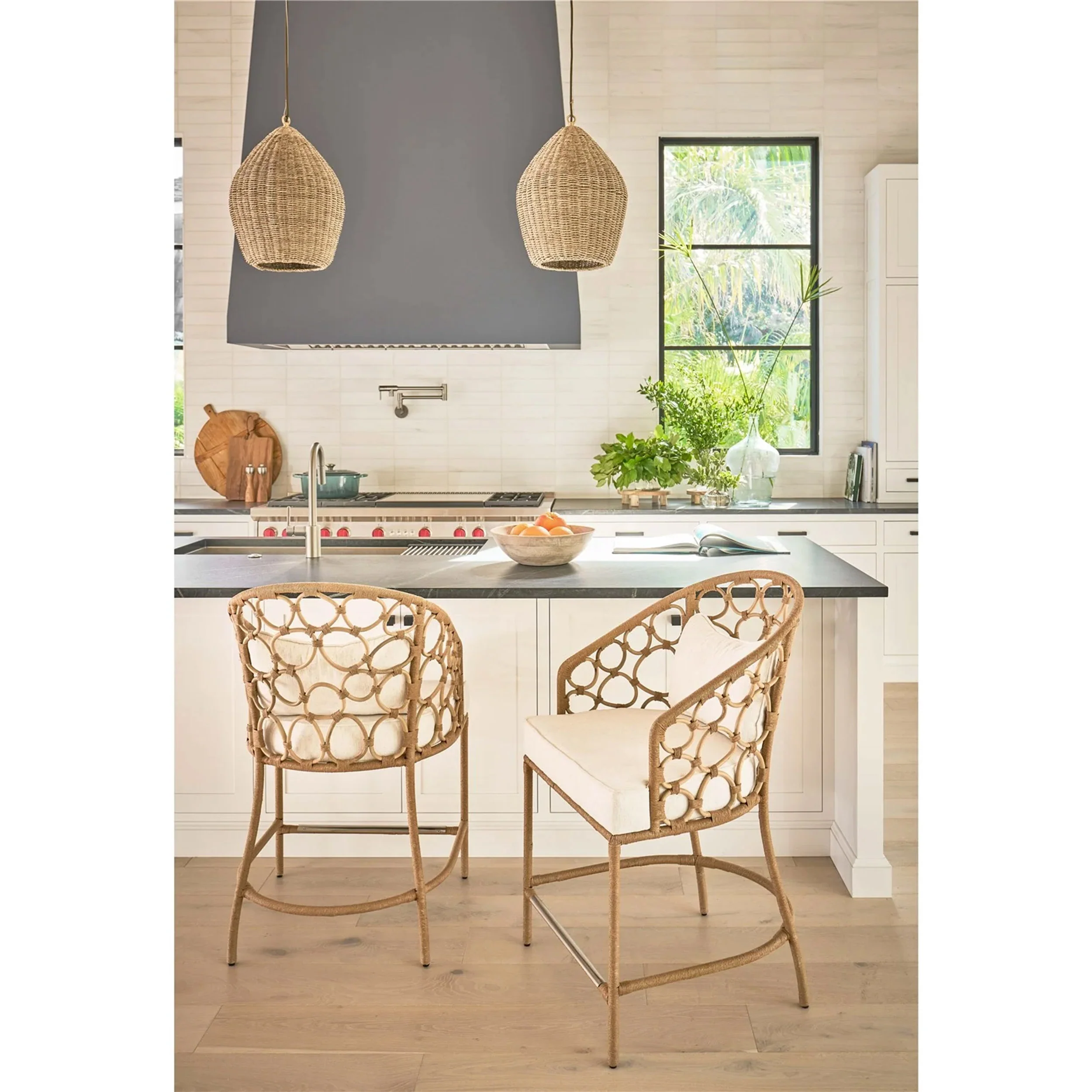 Pebble Counter Chair, Natural Rattan - Image 4