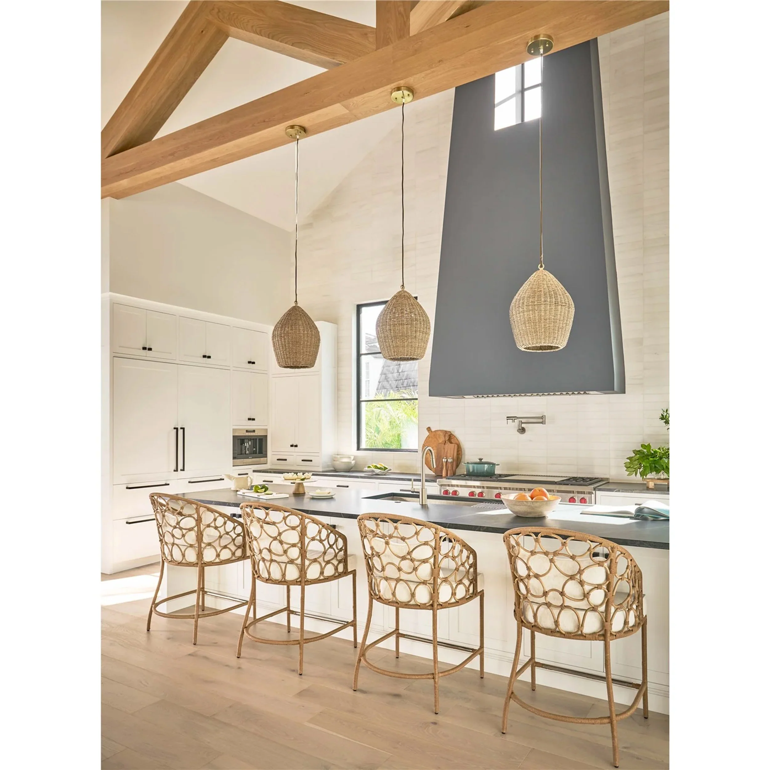 Pebble Counter Chair, Natural Rattan - Image 5