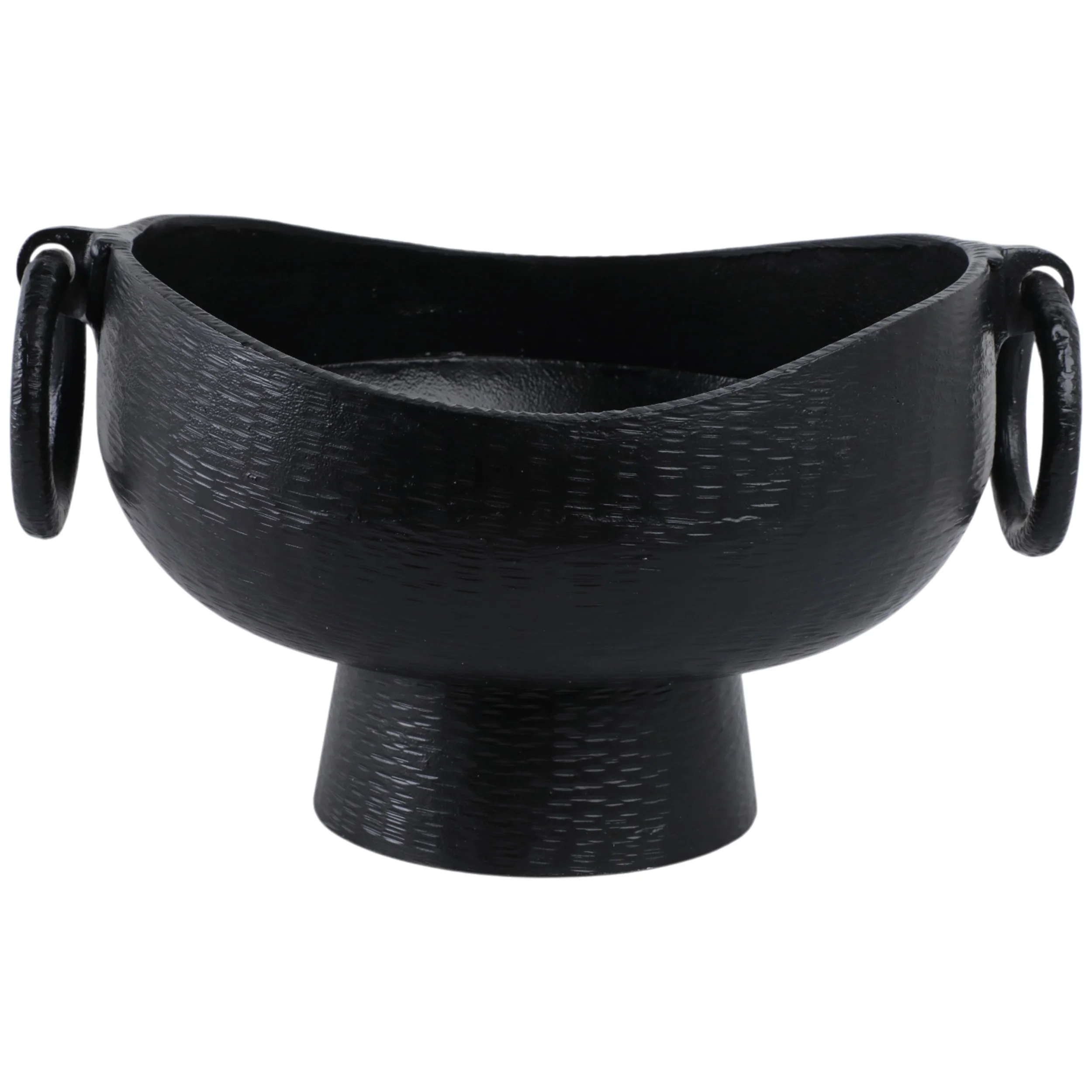 Pedestal Bowl w/Ring Handles, Black - Image 3