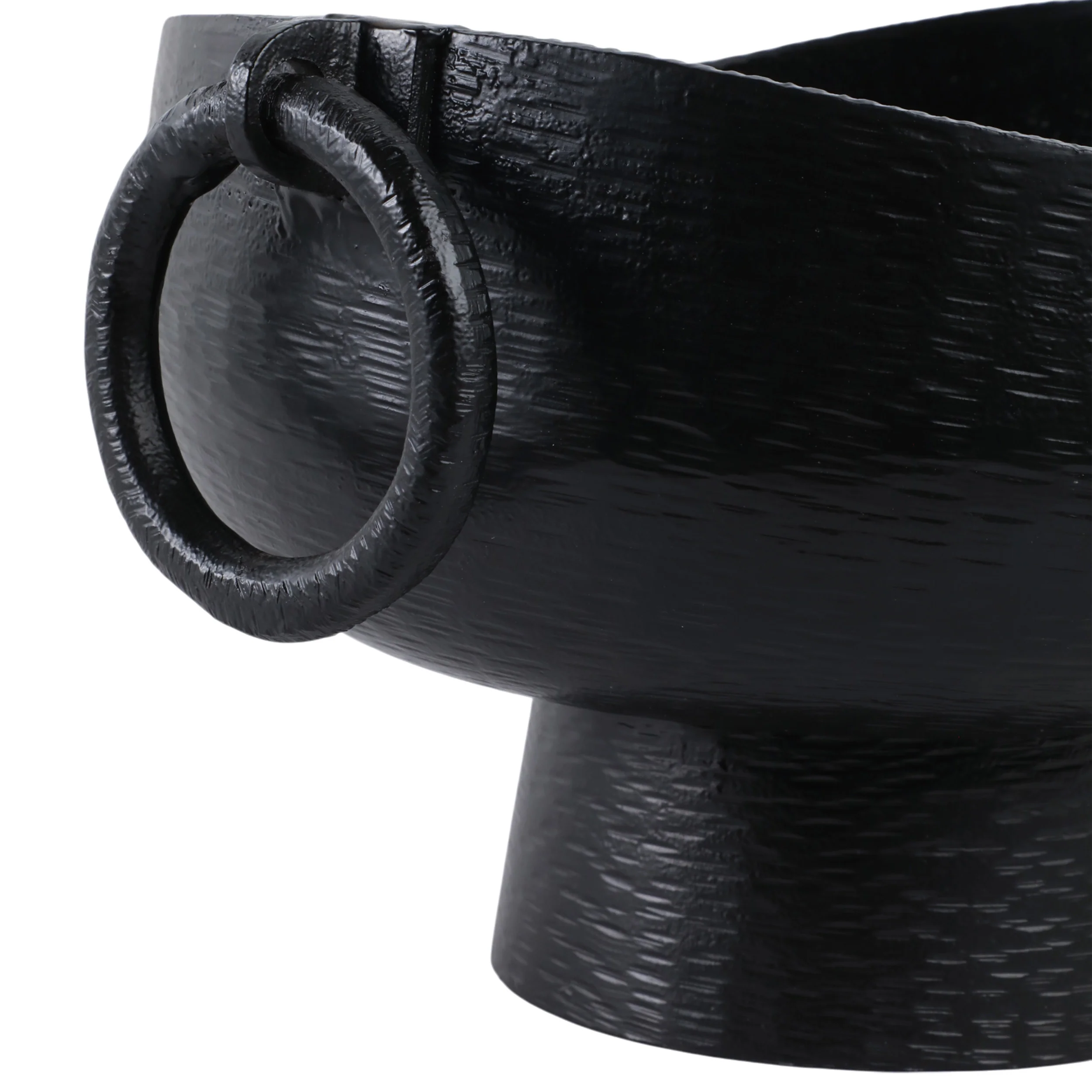 Pedestal Bowl w/Ring Handles, Black - Image 4