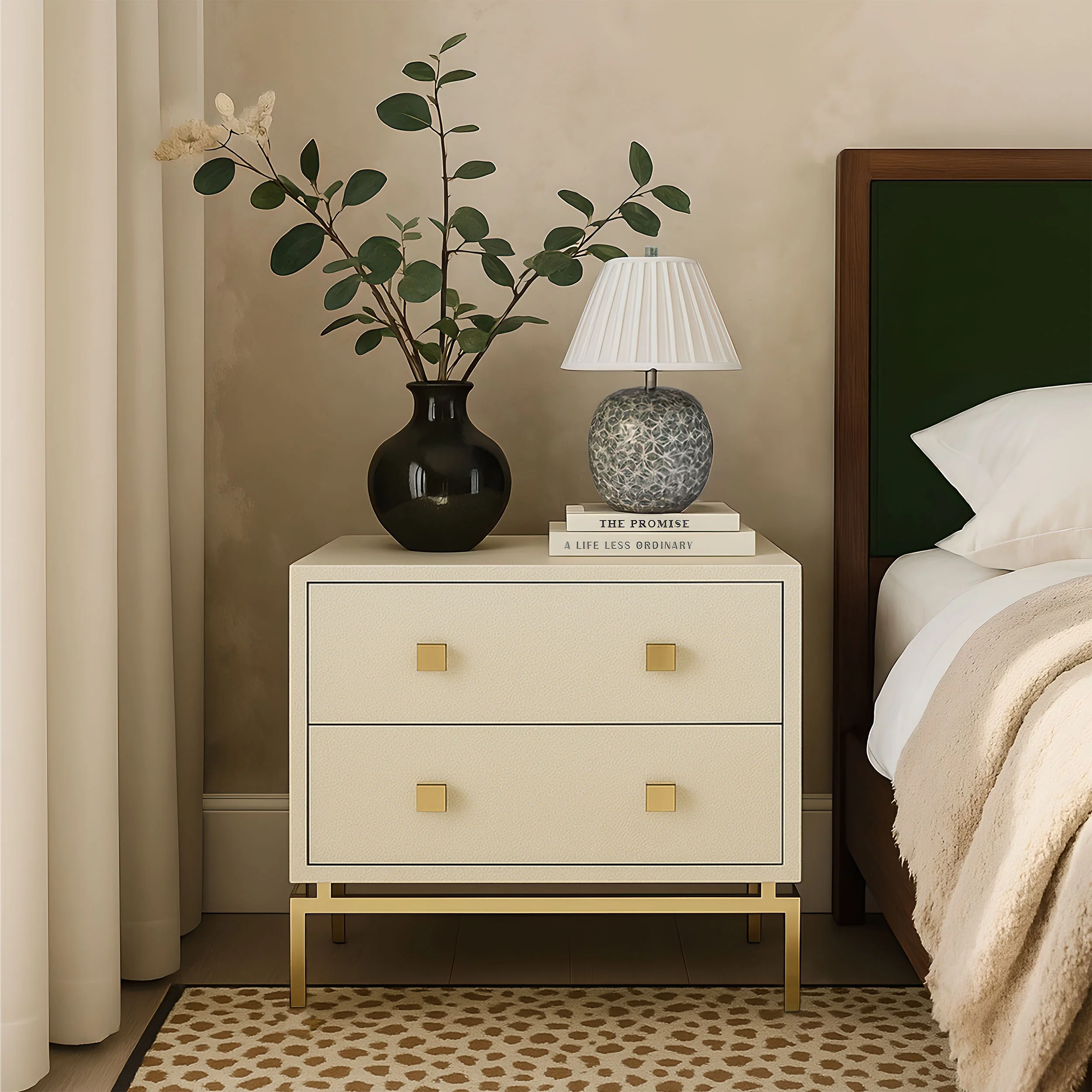 Pesce Shagreen Nightstand, Cream - Image 7