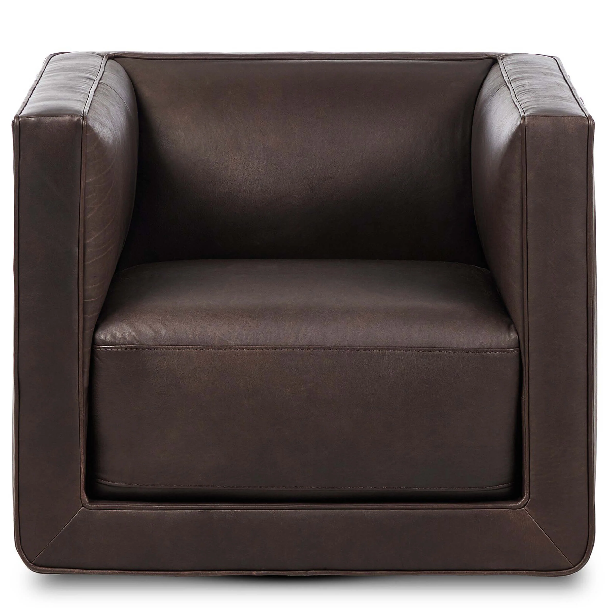 Phillip Leather Swivel Chair, Heirloom Cigar by Four Hands - Image 2