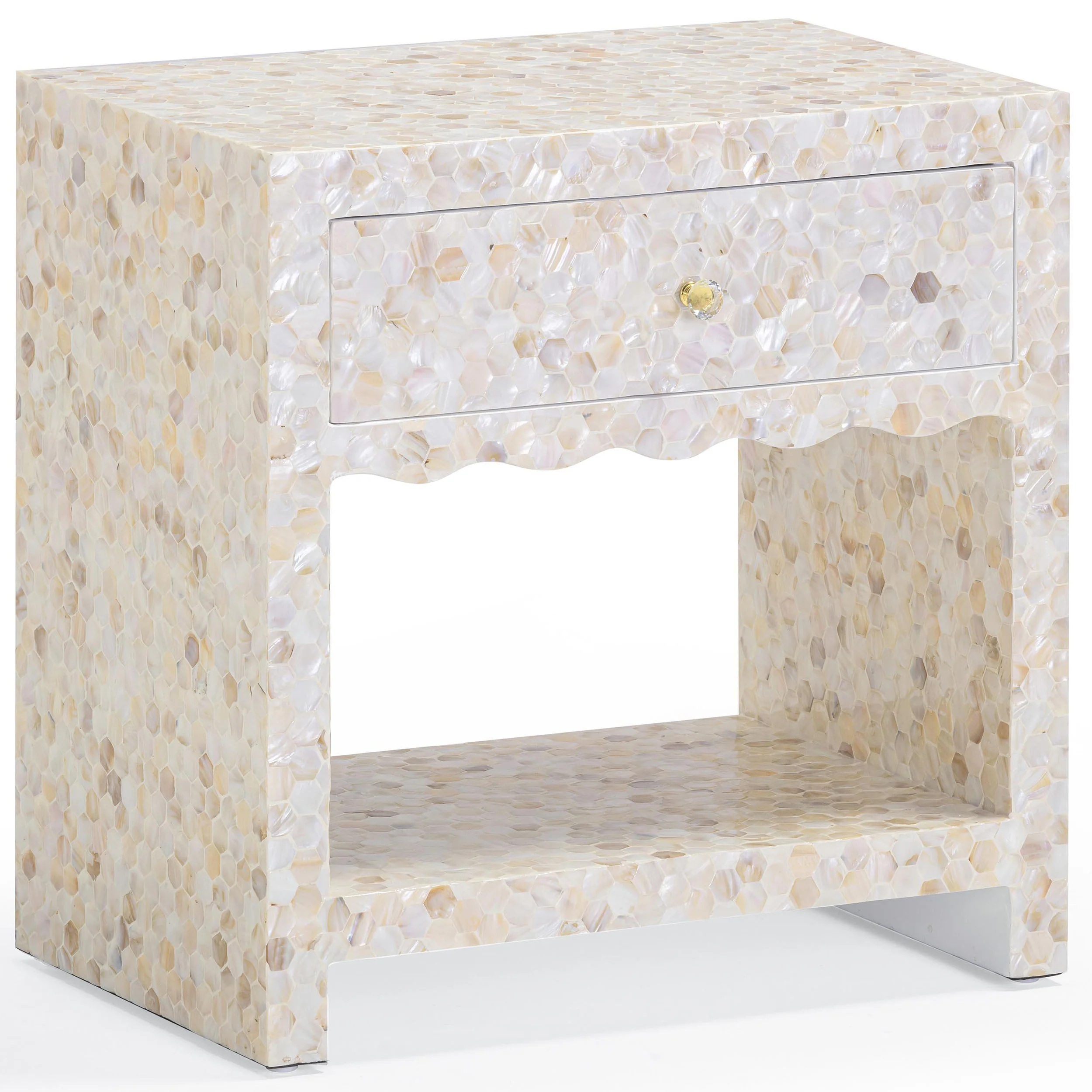 Piara Mother of Pearl Inlaid Nightstand, Natural