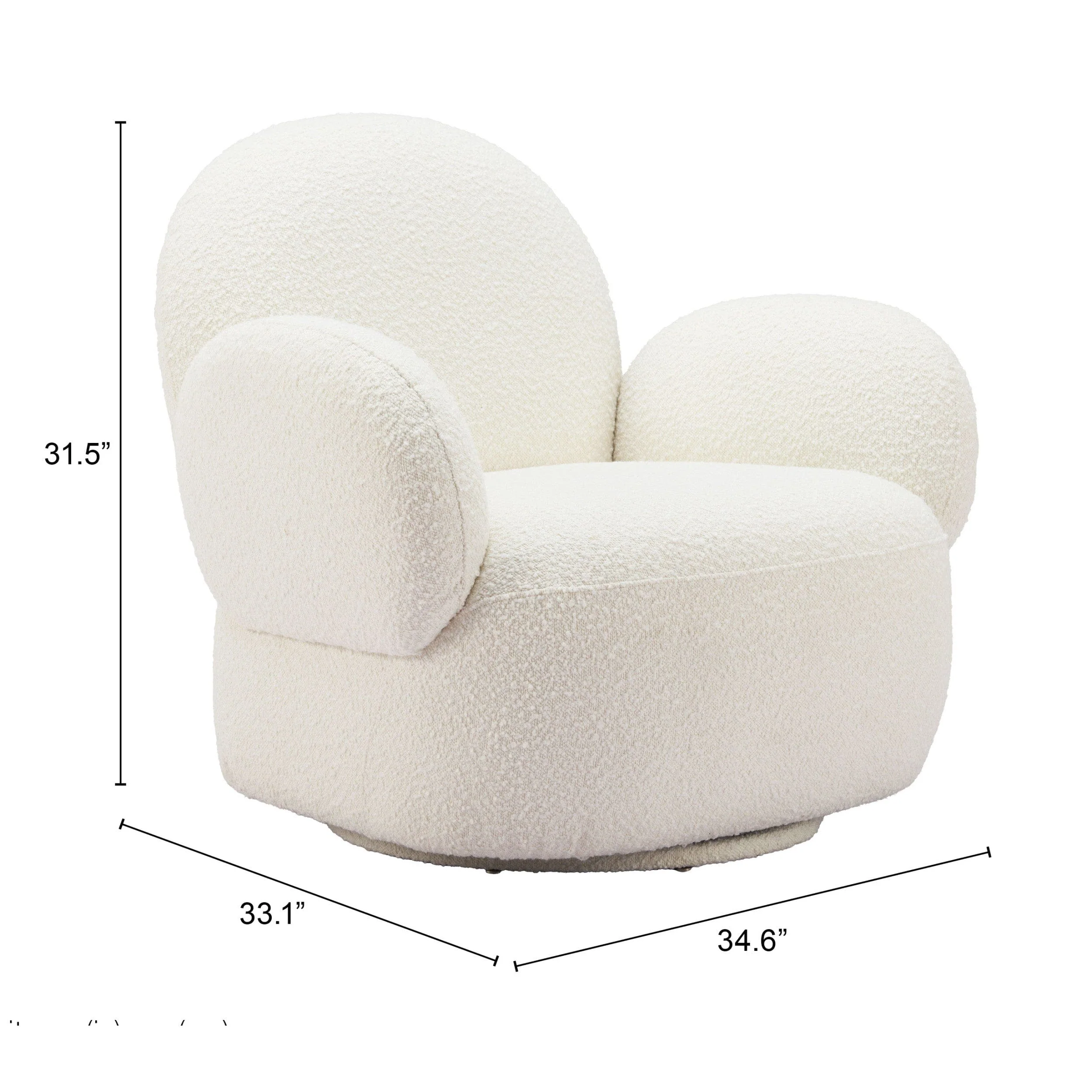 Pilka Swivel Chair, White - Image 8