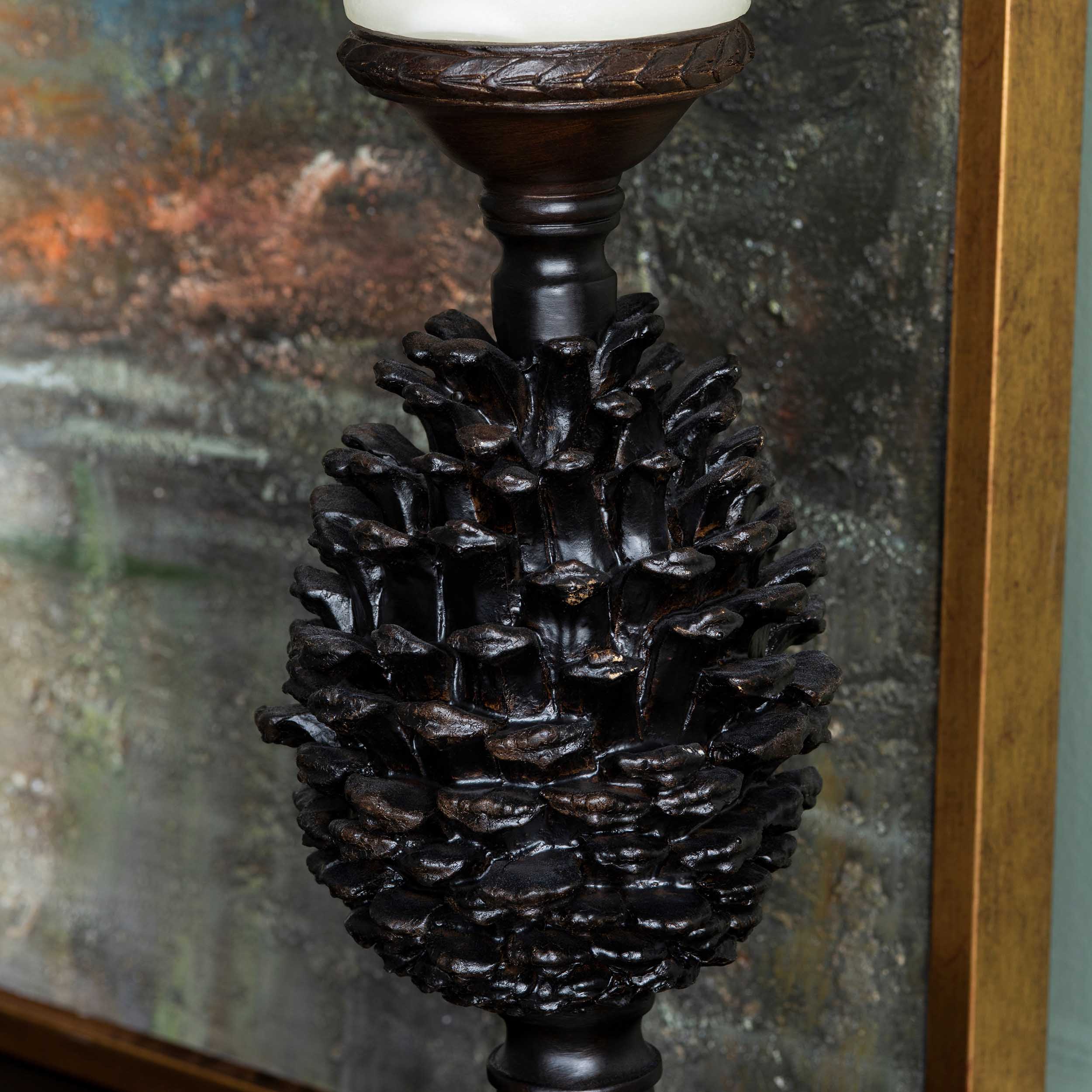 Pine Bluff Candleholders, Brown, Set of 2 - Image 3