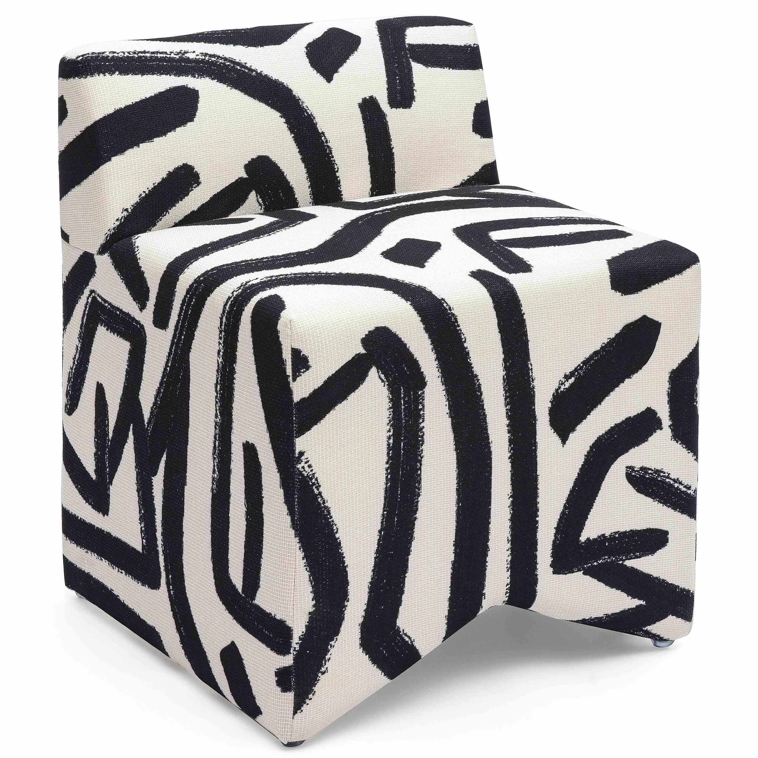 Pippa Stool, Black Brushstroke