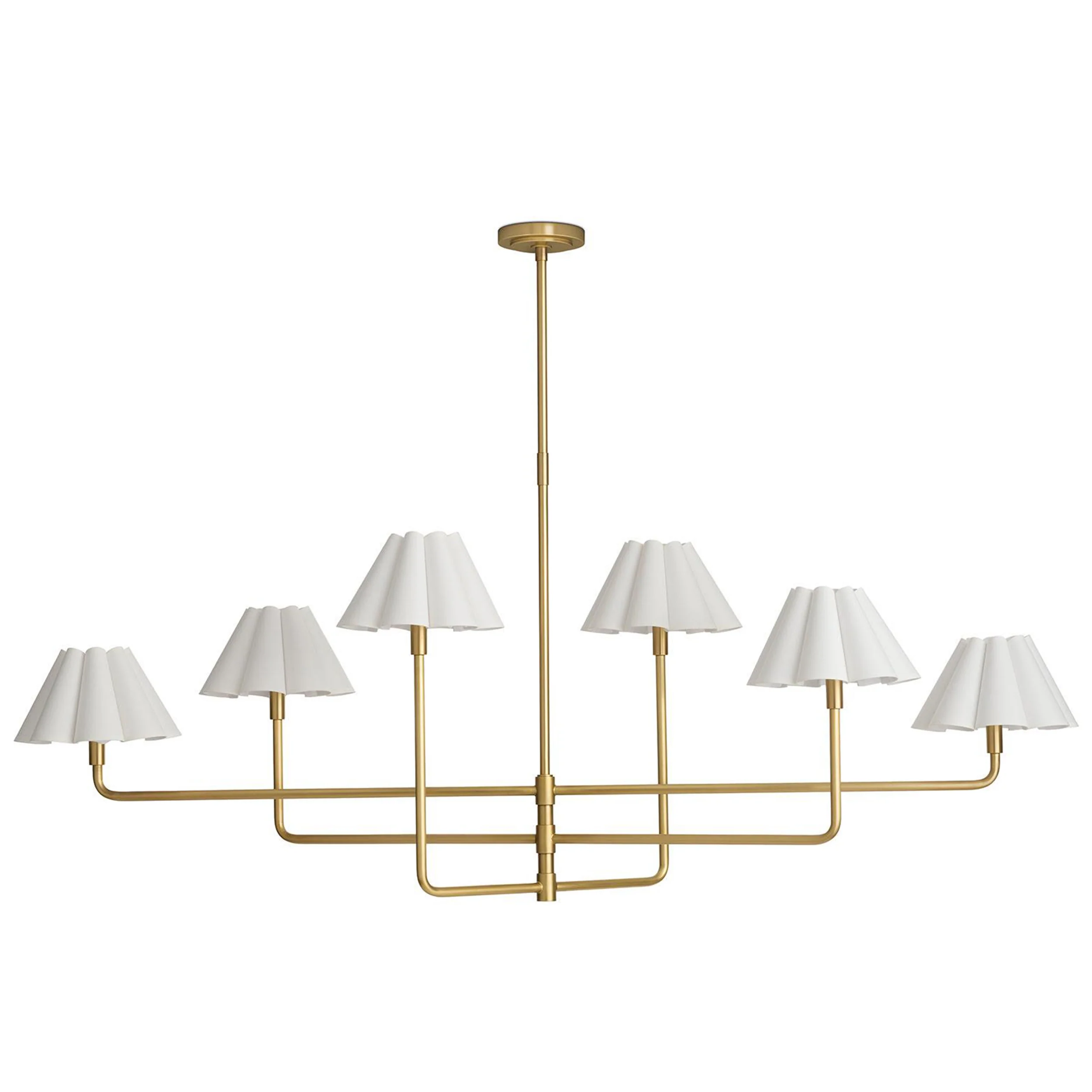 Polly Chandelier, Natural Brass/Linen