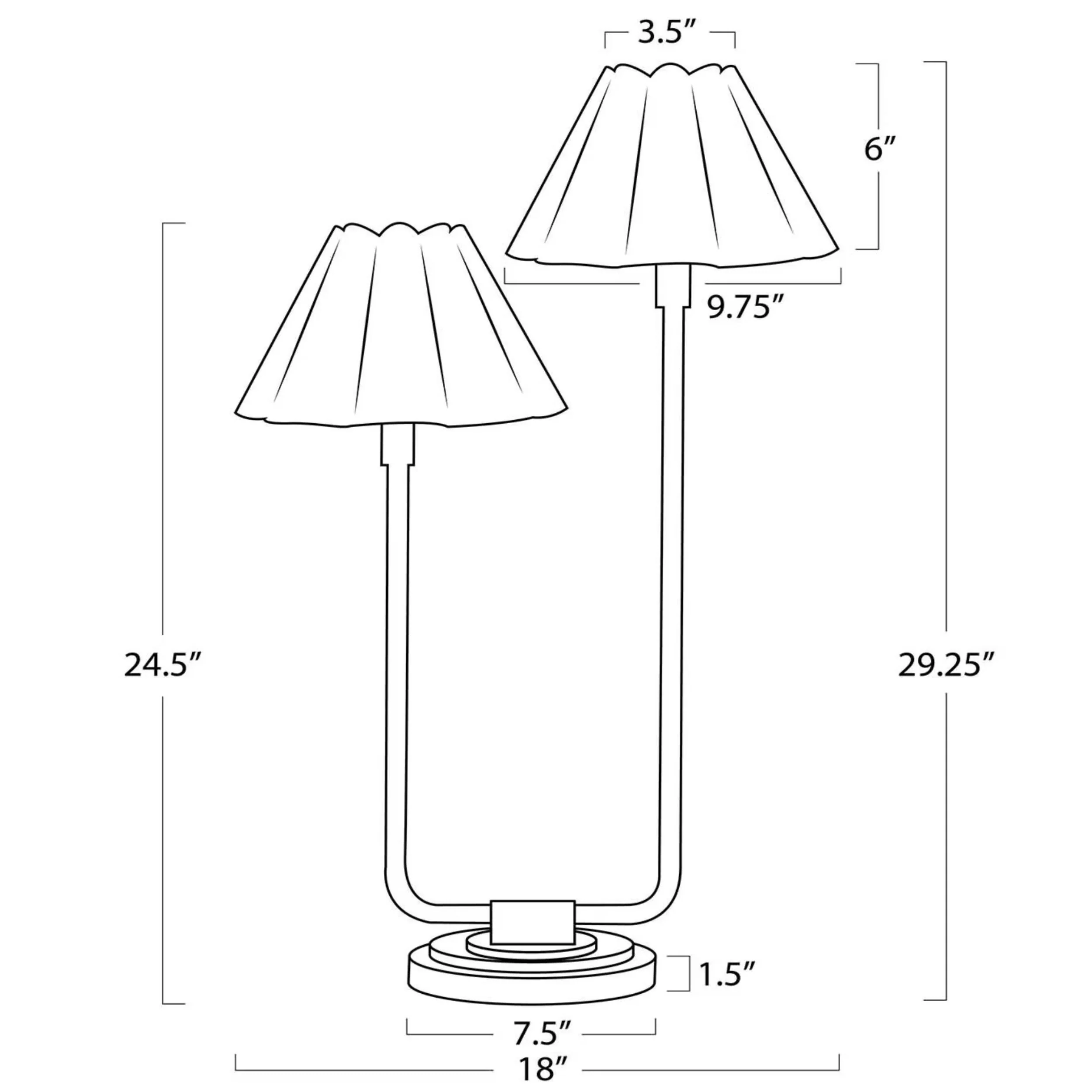 Polly Double Arm Table Lamp, Oil Rubbed Bronze/White - Image 4