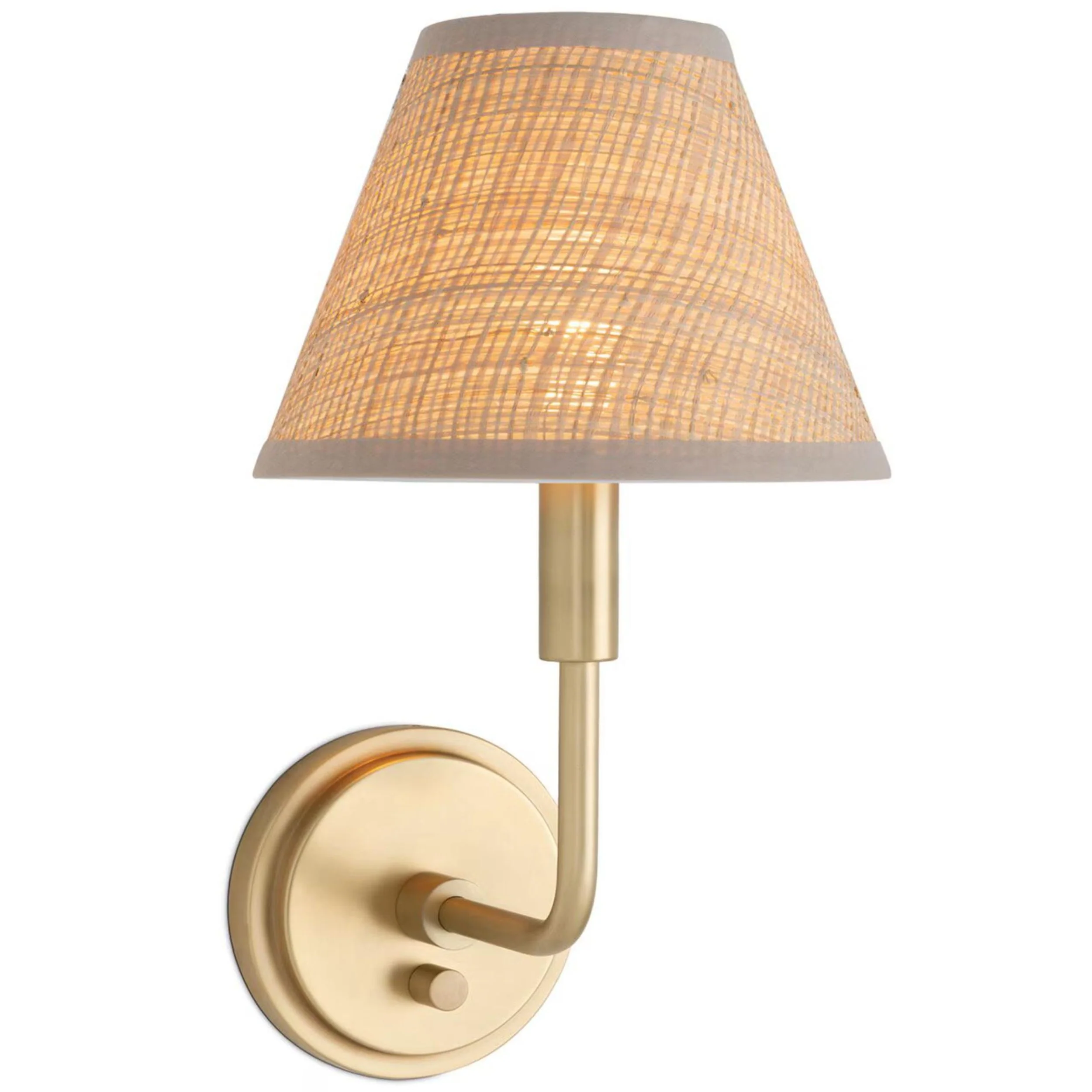 Polly Single Sconce, Natural Brass/Rattan - Image 2
