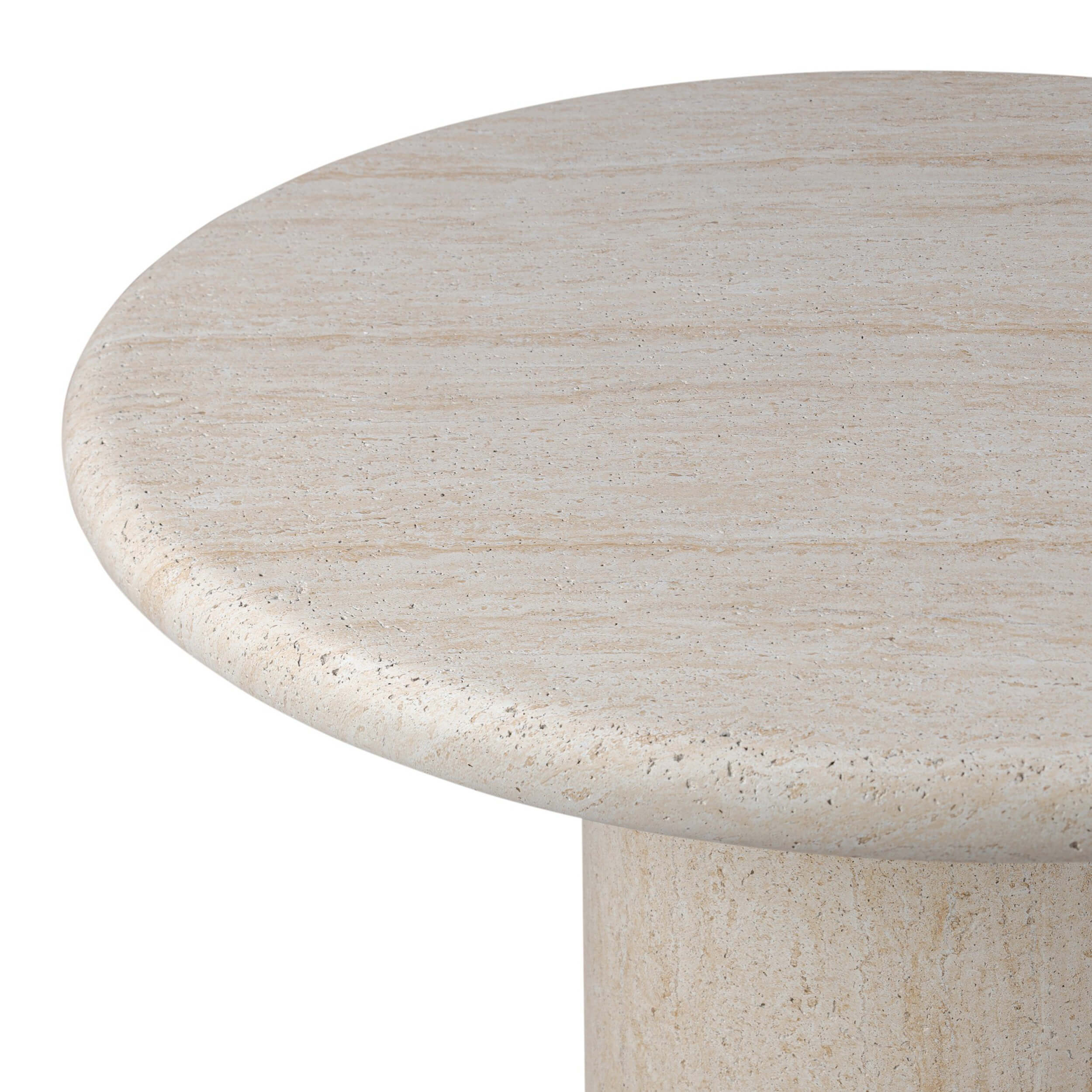 Poole Outdoor Round Dining Table, Textured Sand by Four Hands - Image 2